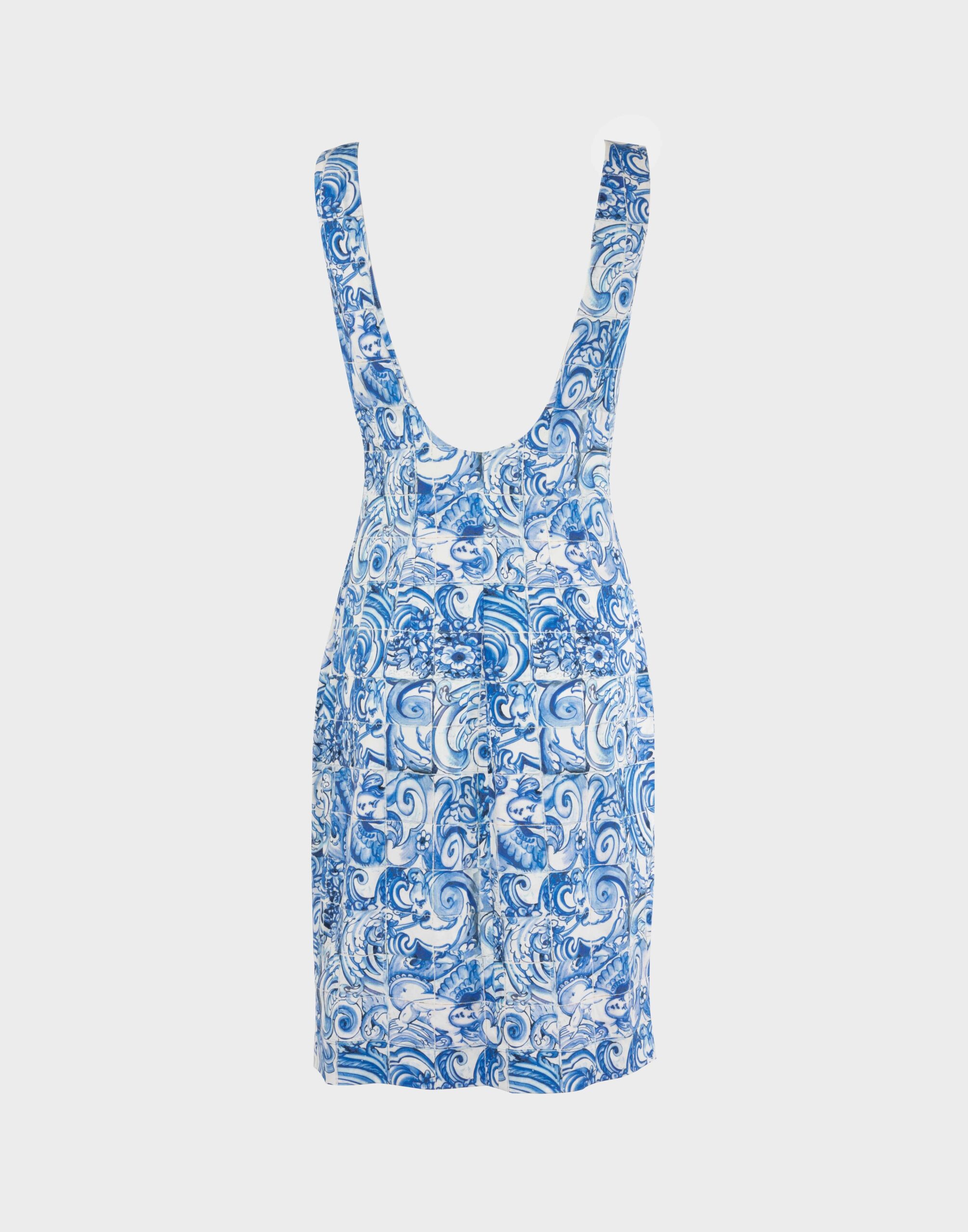 vestito estivo da donna senza maniche con fantasia mosaicale firmato Prada