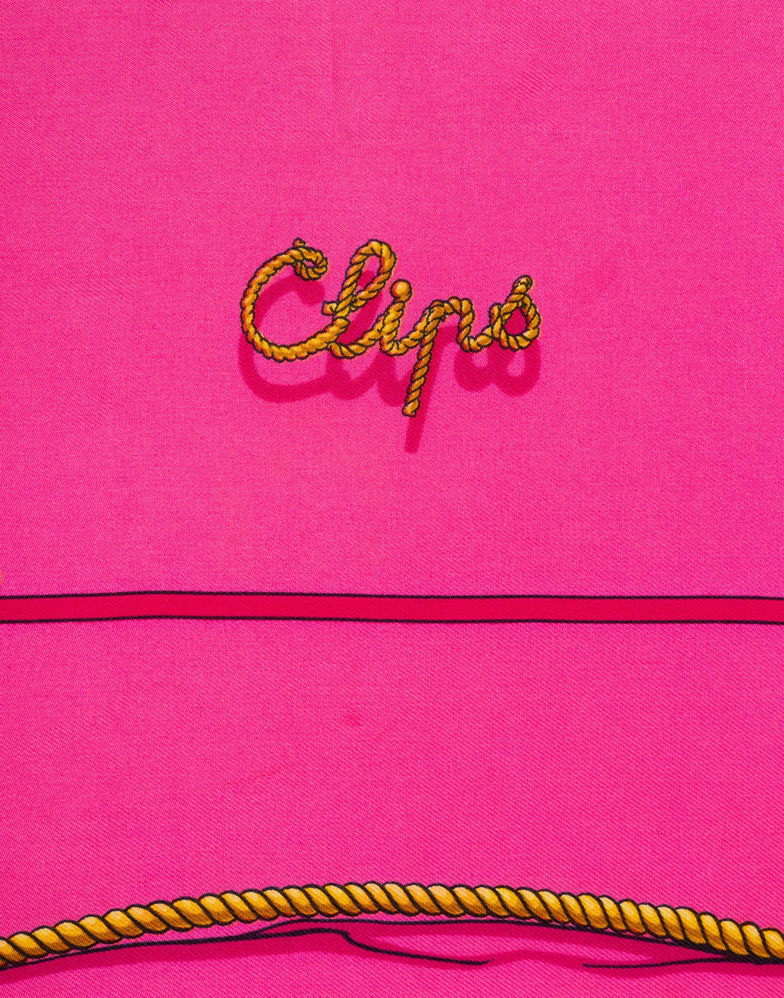 Hermes - Foulard 'Clips' rosa anni '90 - immagine 4
