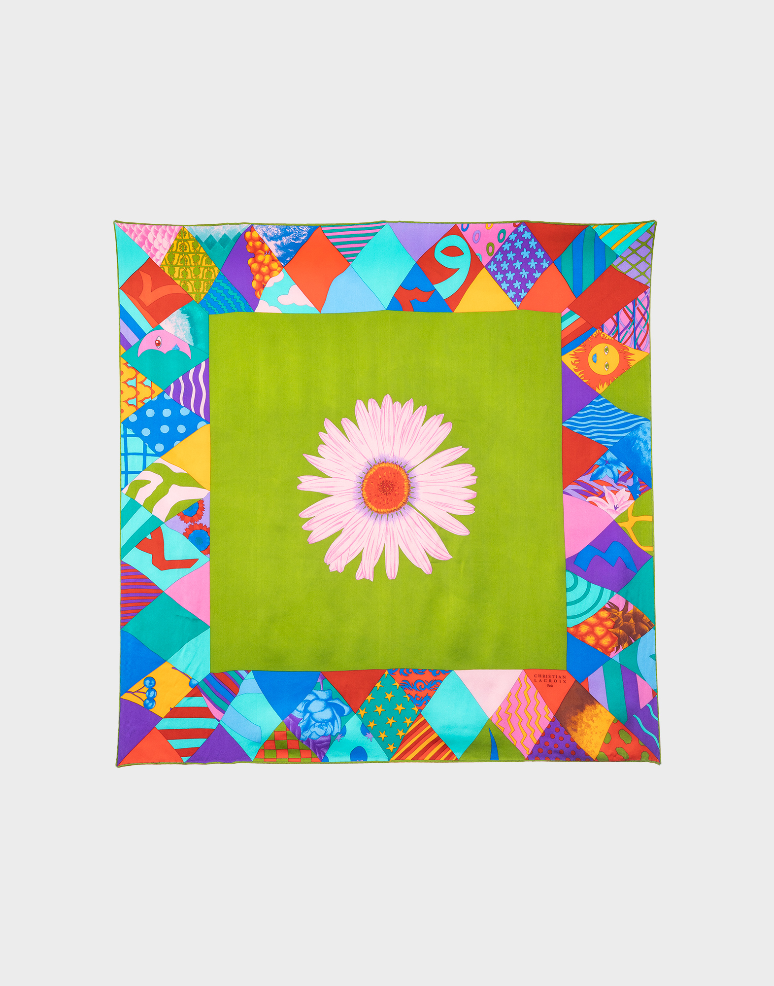Christian Lacroix - Foulard floreale in seta