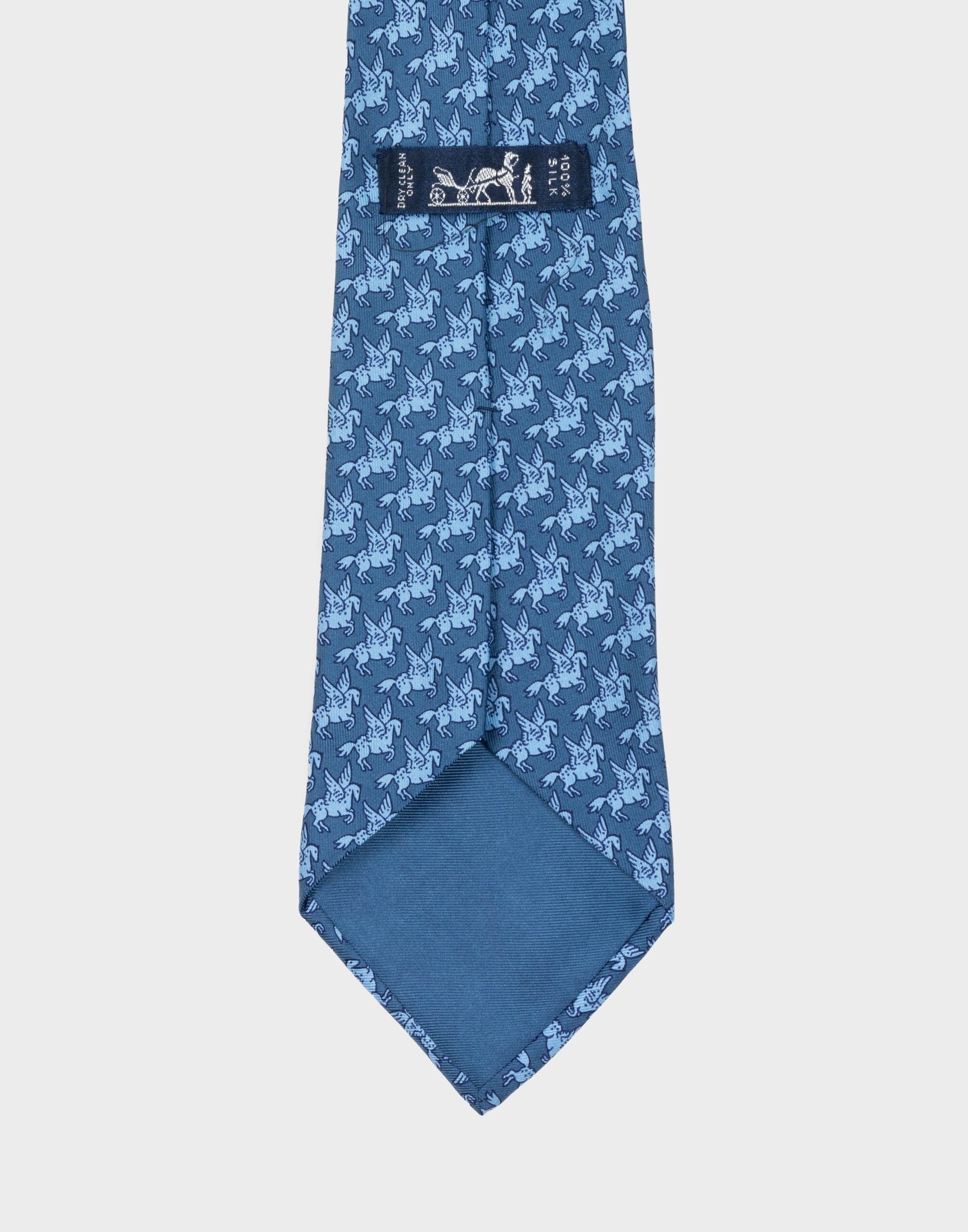 Hermes - Light blue tie with winged horses - Image 4