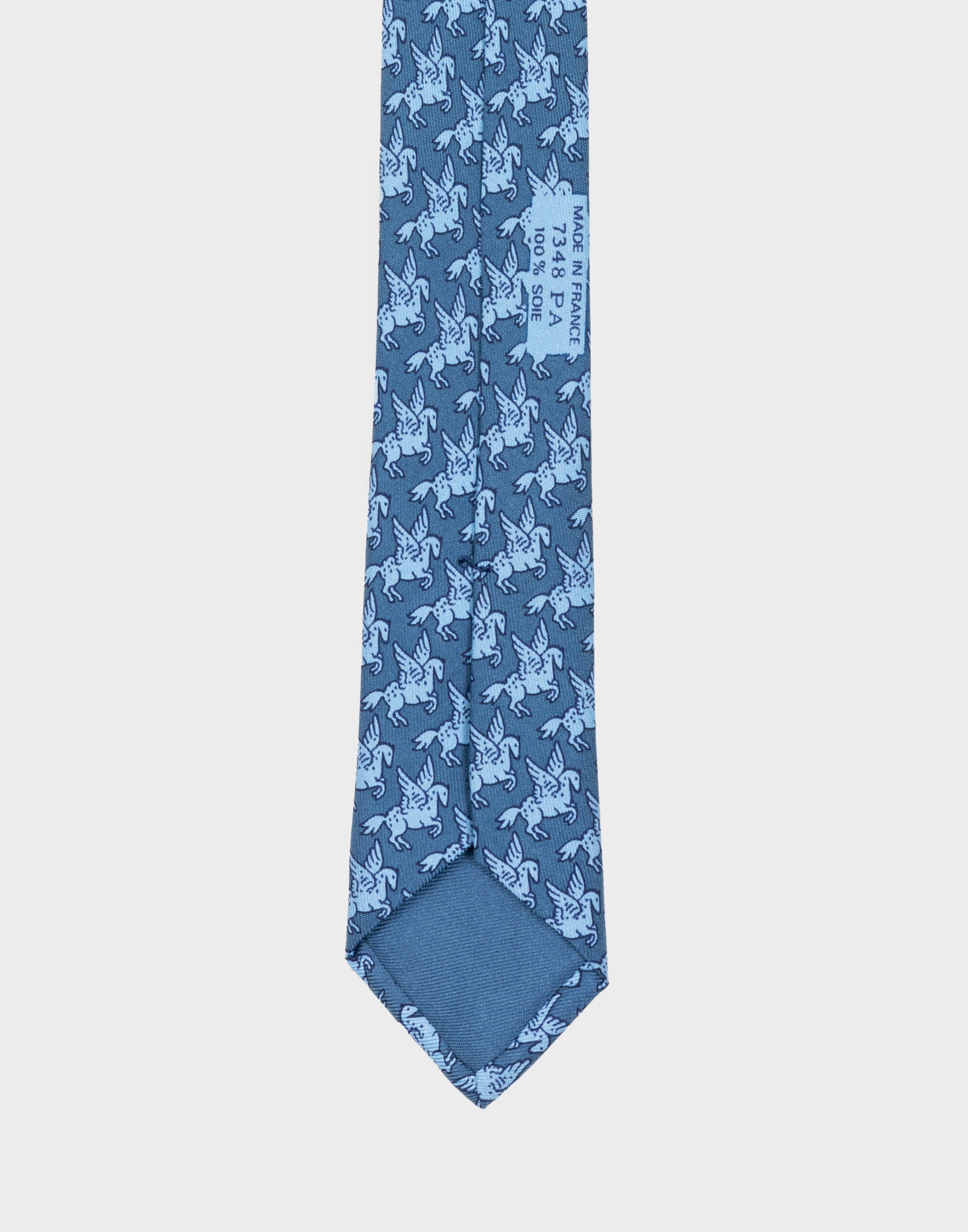 Hermes - Light blue tie with winged horses - Image 5