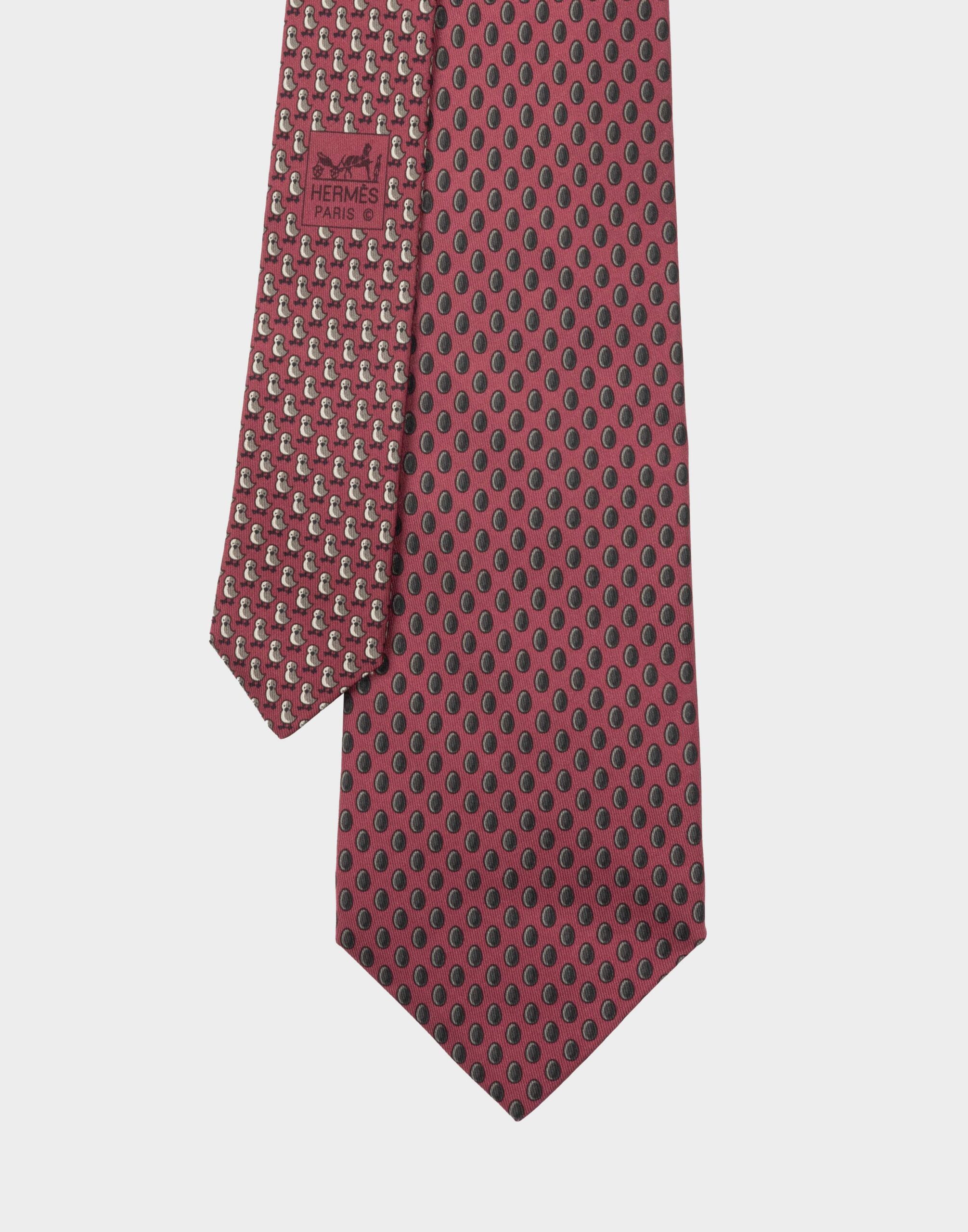 burgundy hermes tie with eggs and chicks