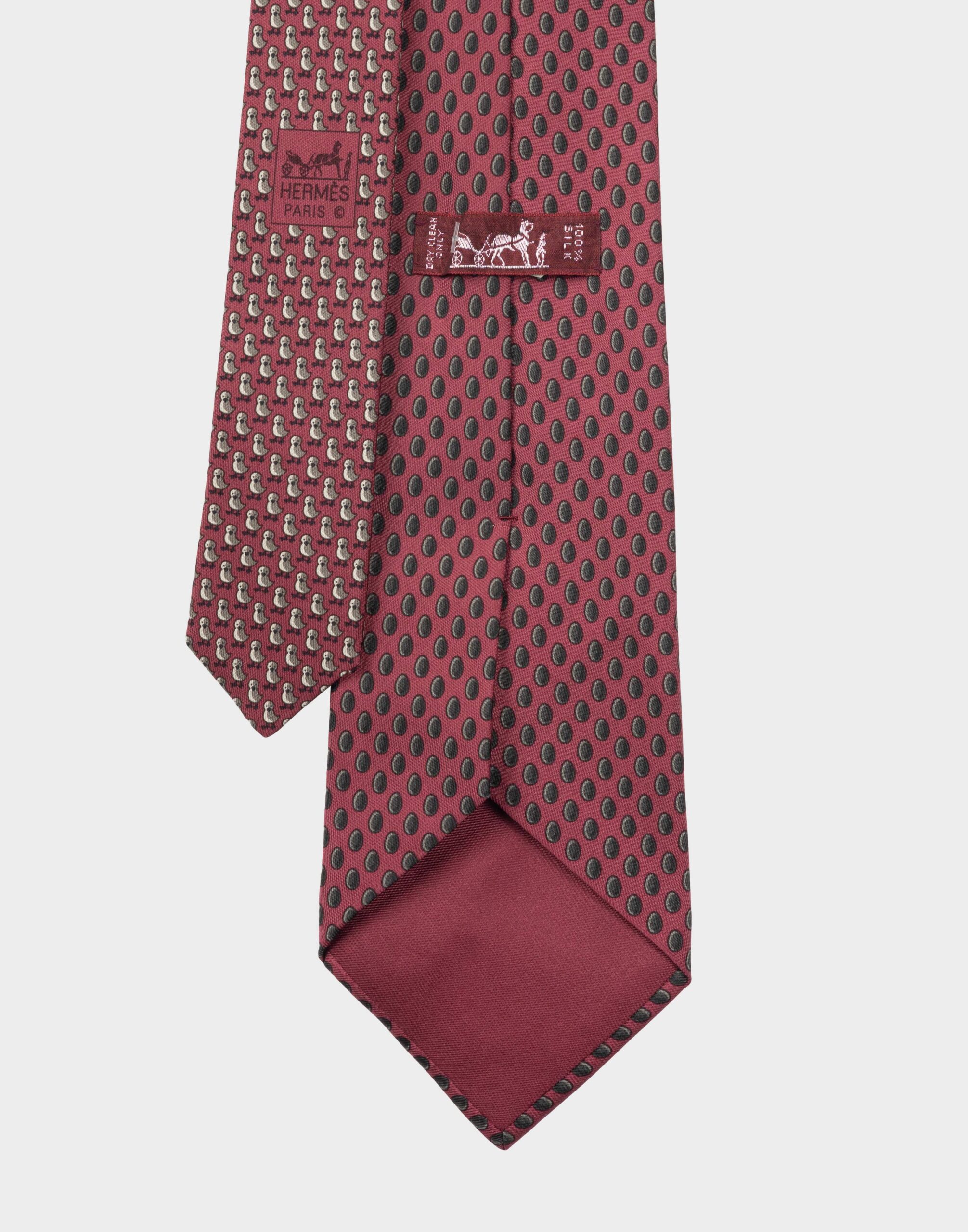 burgundy hermes tie with eggs and chicks