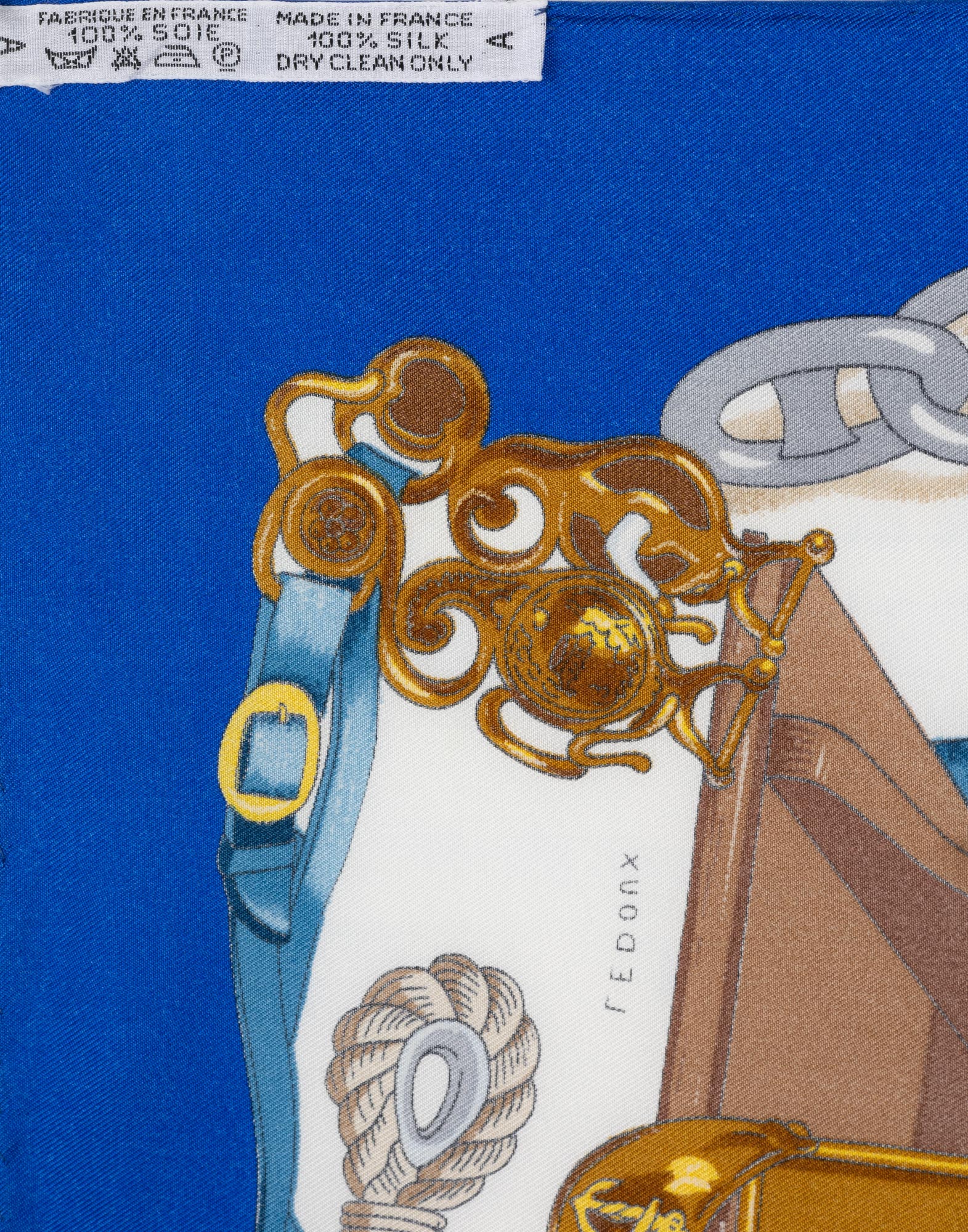 Hermes - 90s blue 'Musee' scarf - Image 4