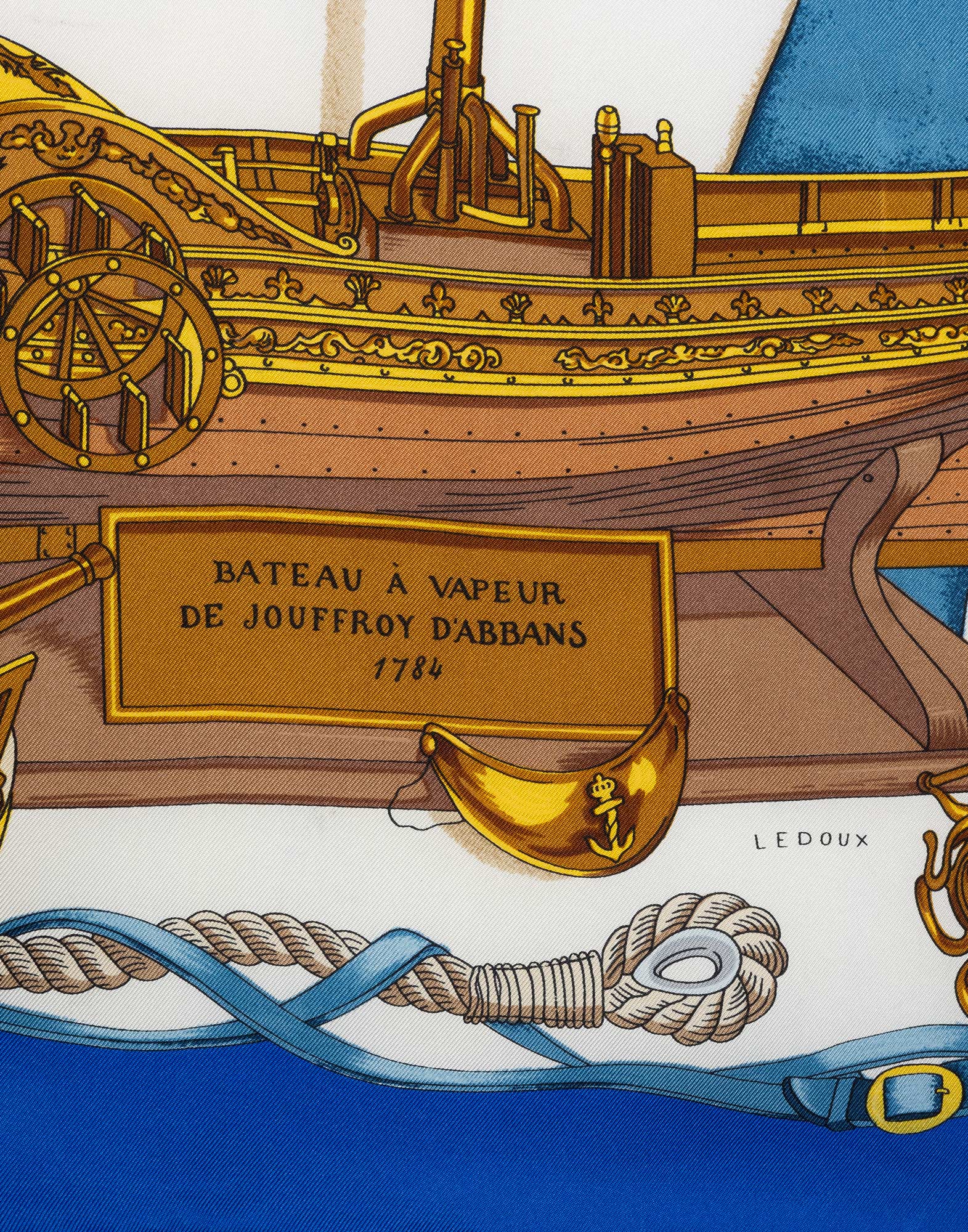Hermes - 90s blue 'Musee' scarf - Image 2