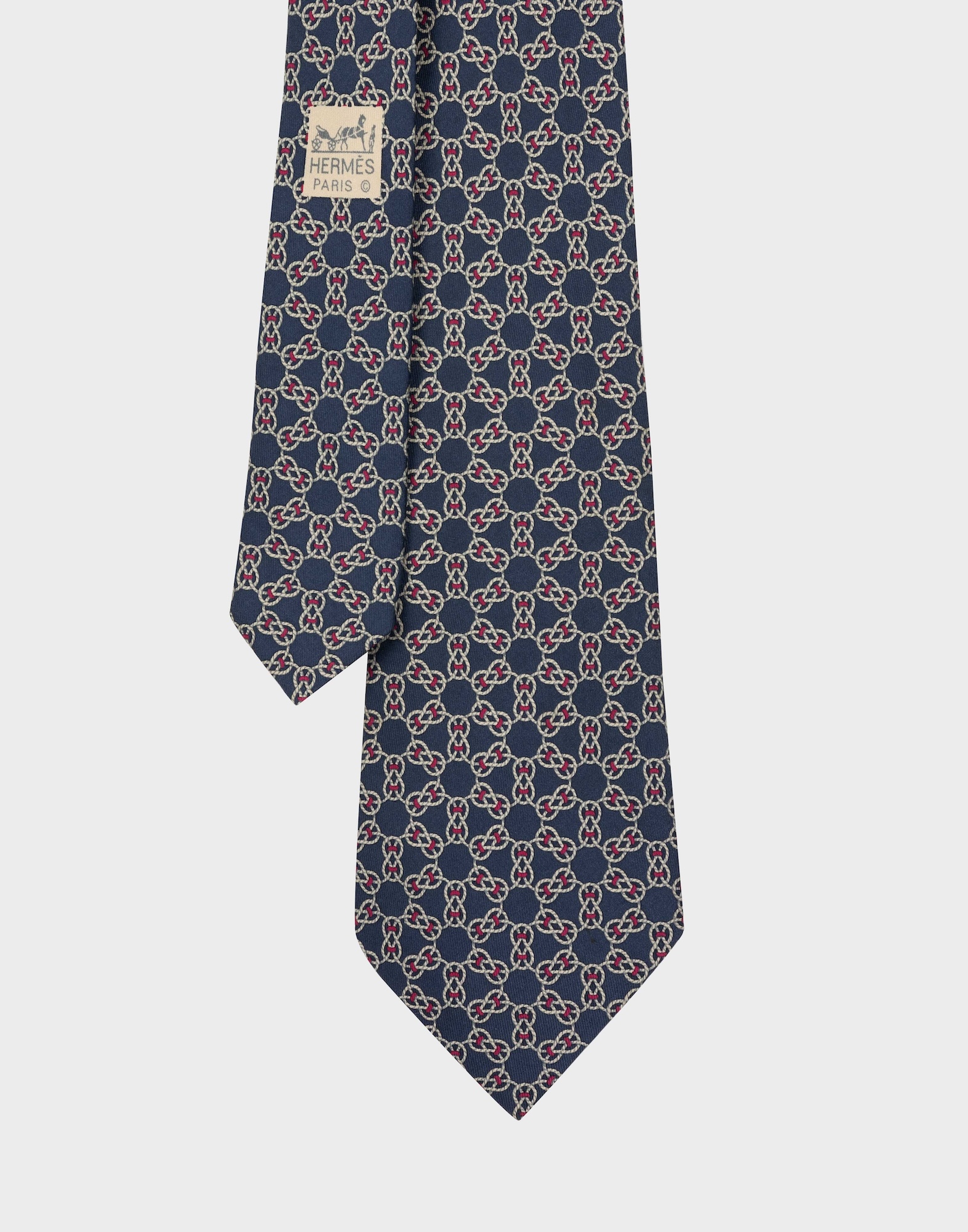 Hermes - Blue tie with braids pattern - Image 2