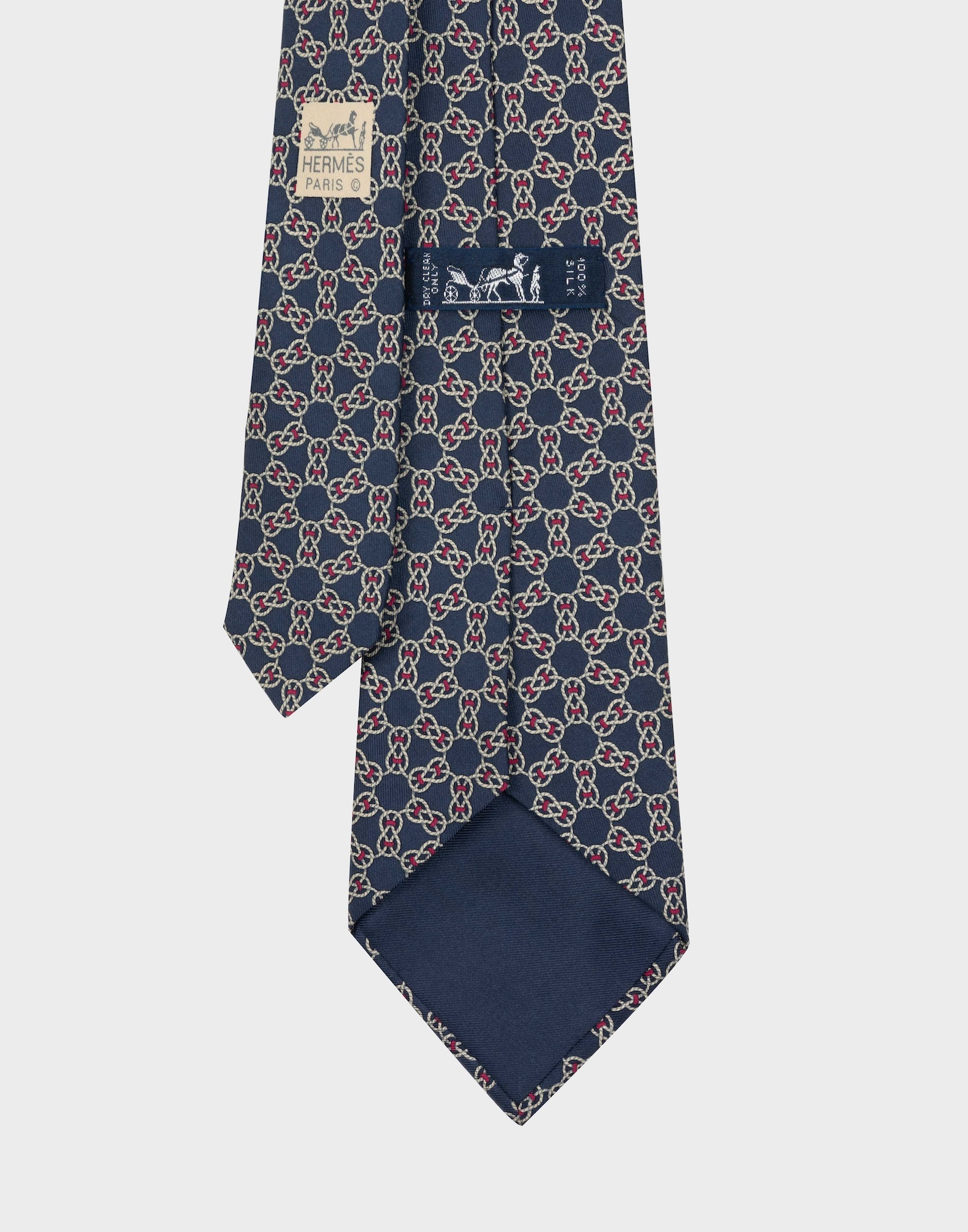 Hermes - Blue tie with braids pattern - Image 3