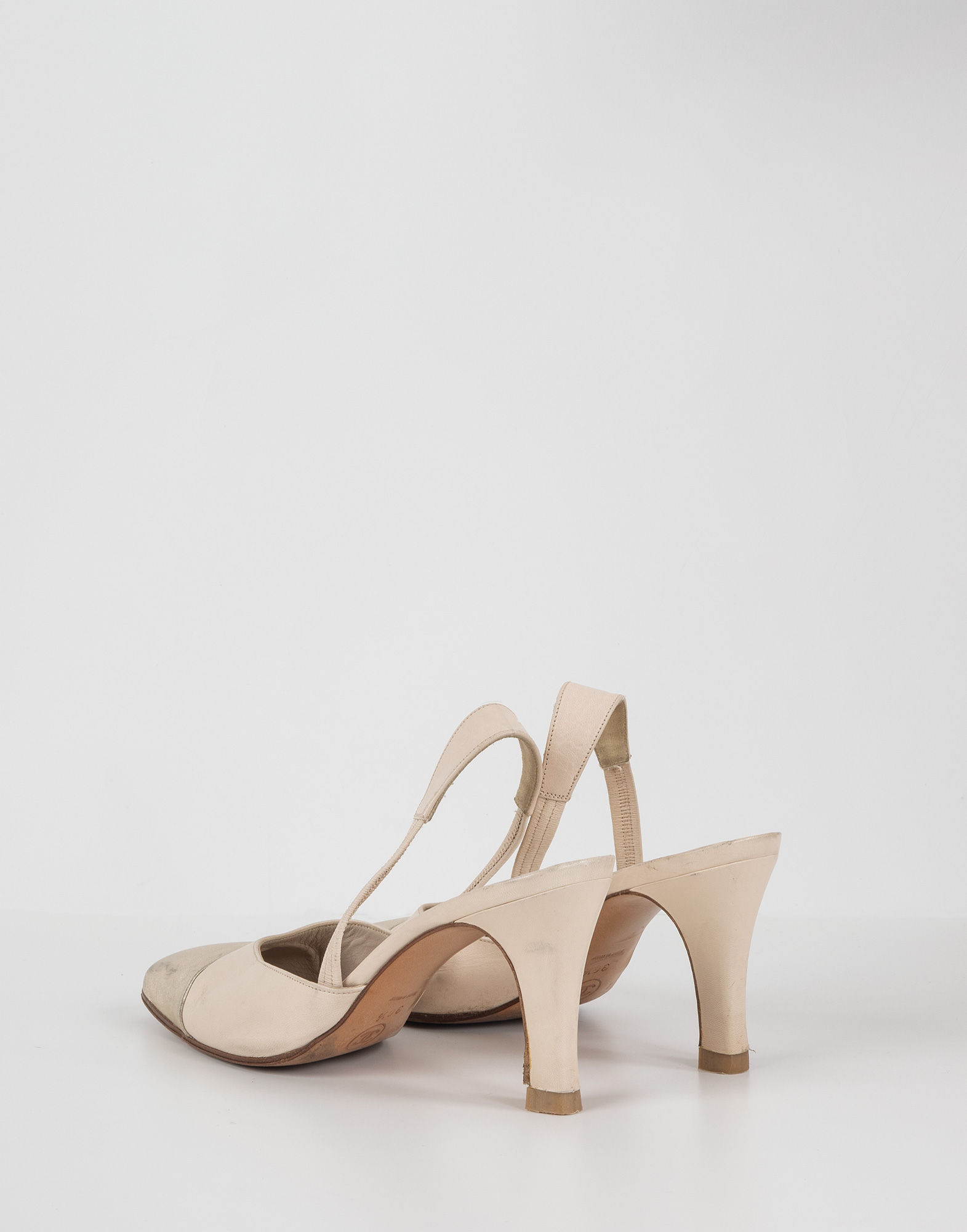 Chanel - Beige leather sling back - Image 3