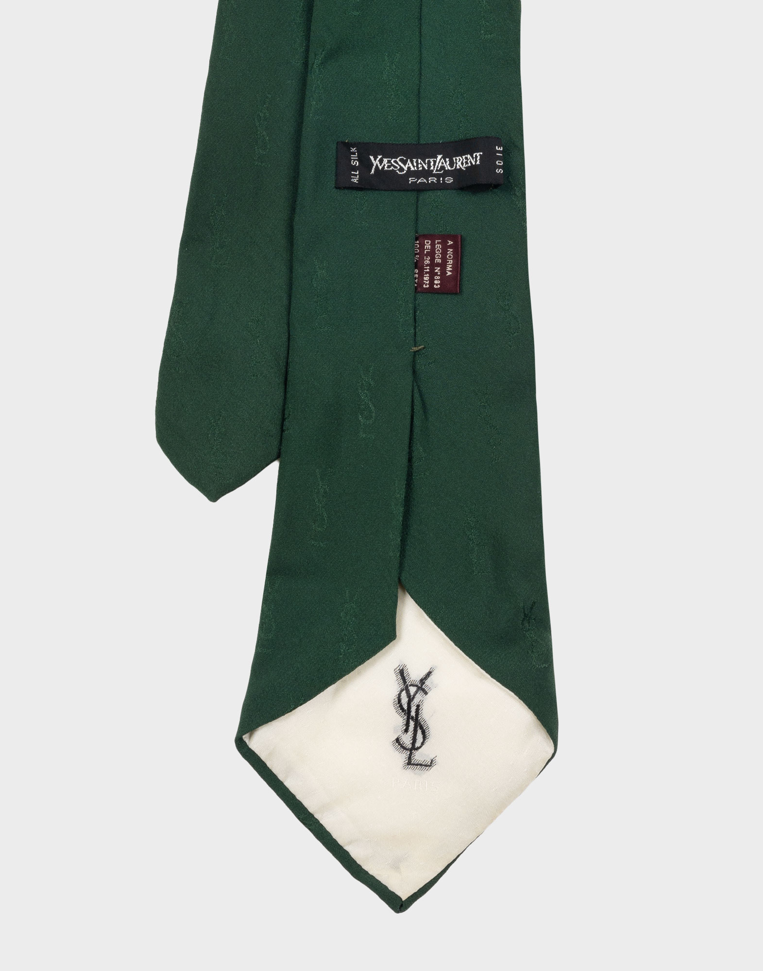 Yves Saint Laurent - Logated green tie - Image 3
