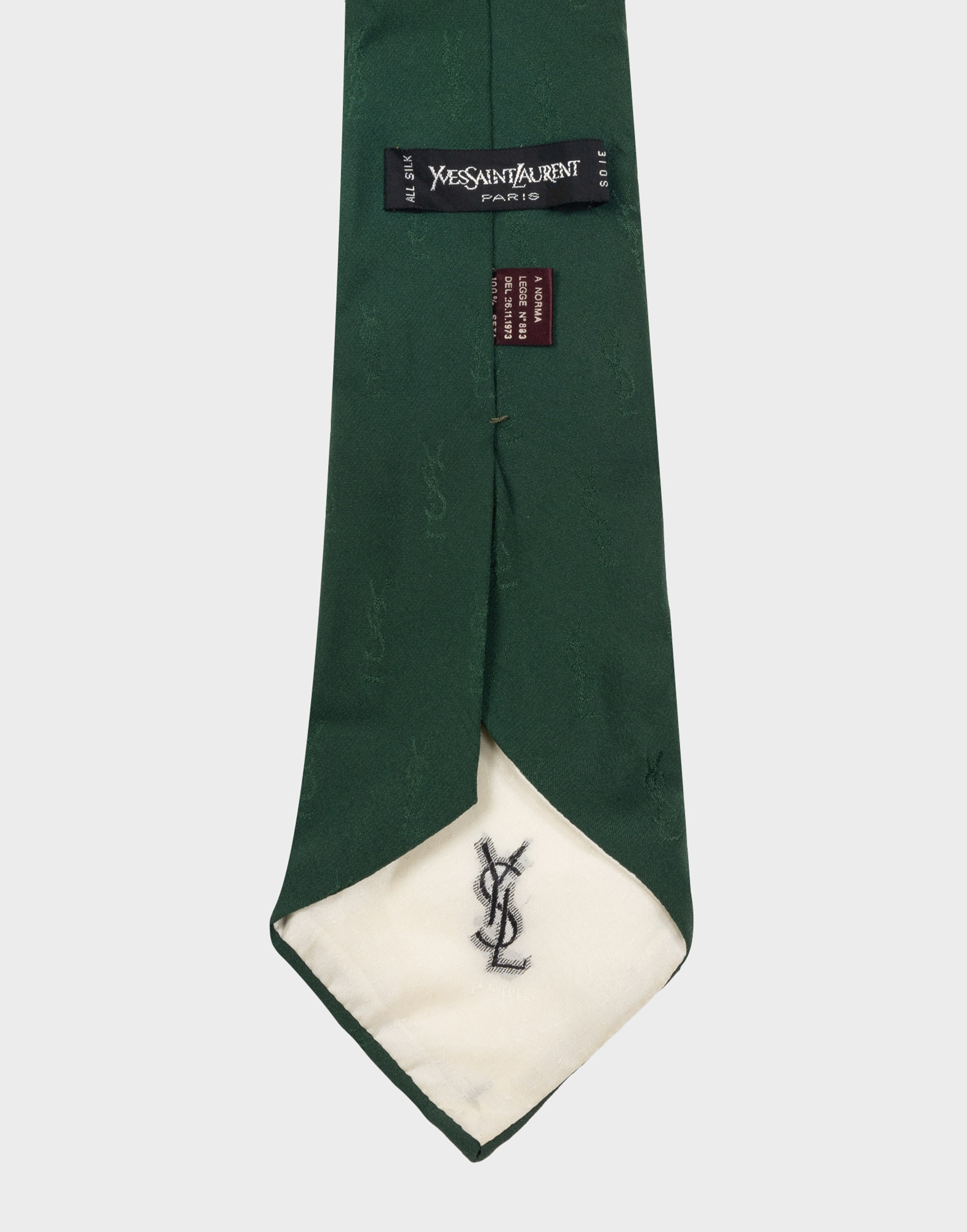 Yves Saint Laurent - Logated green tie - Image 4