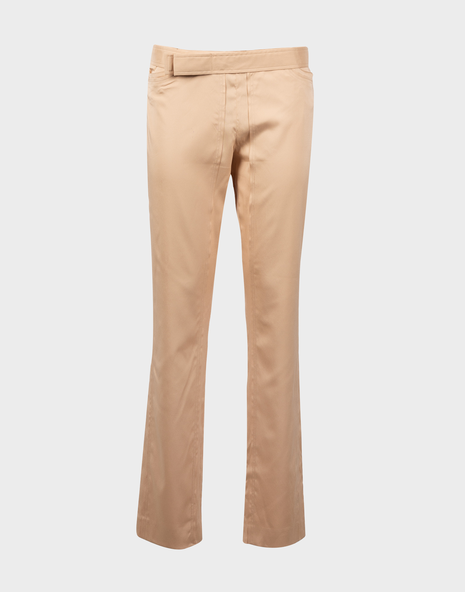 pantaloni gucci da donna a vita bassa color pesca realizzati in seta