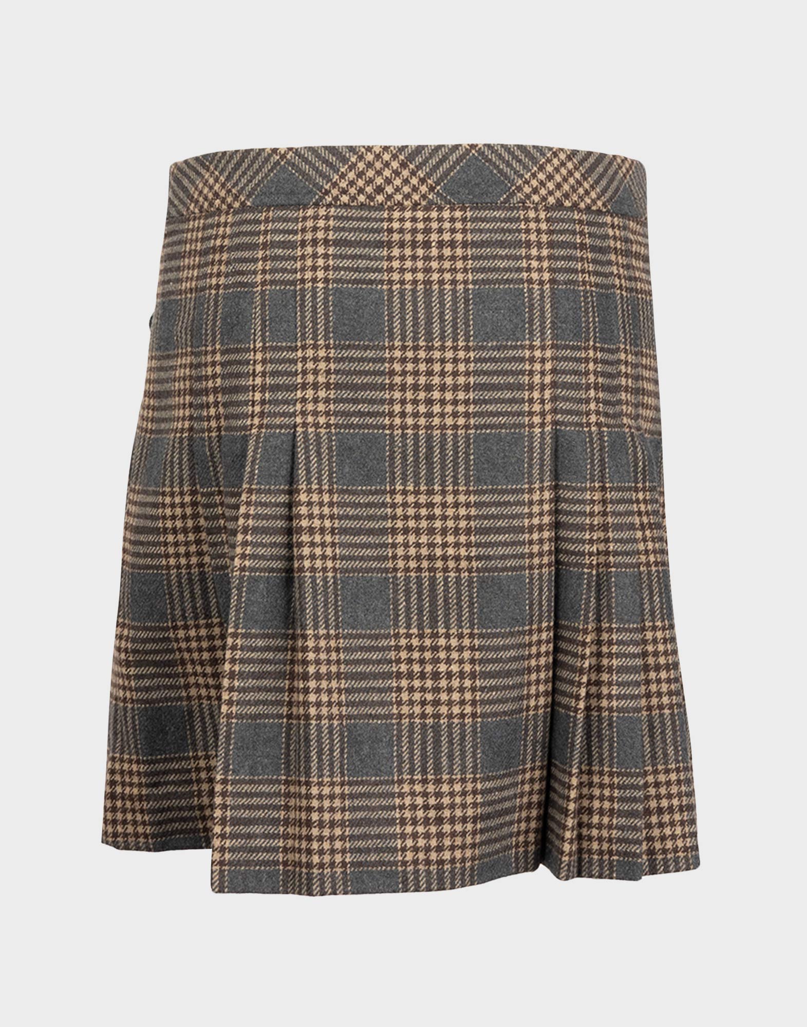 Vintage - Minigonna tartan marrone - immagine 2