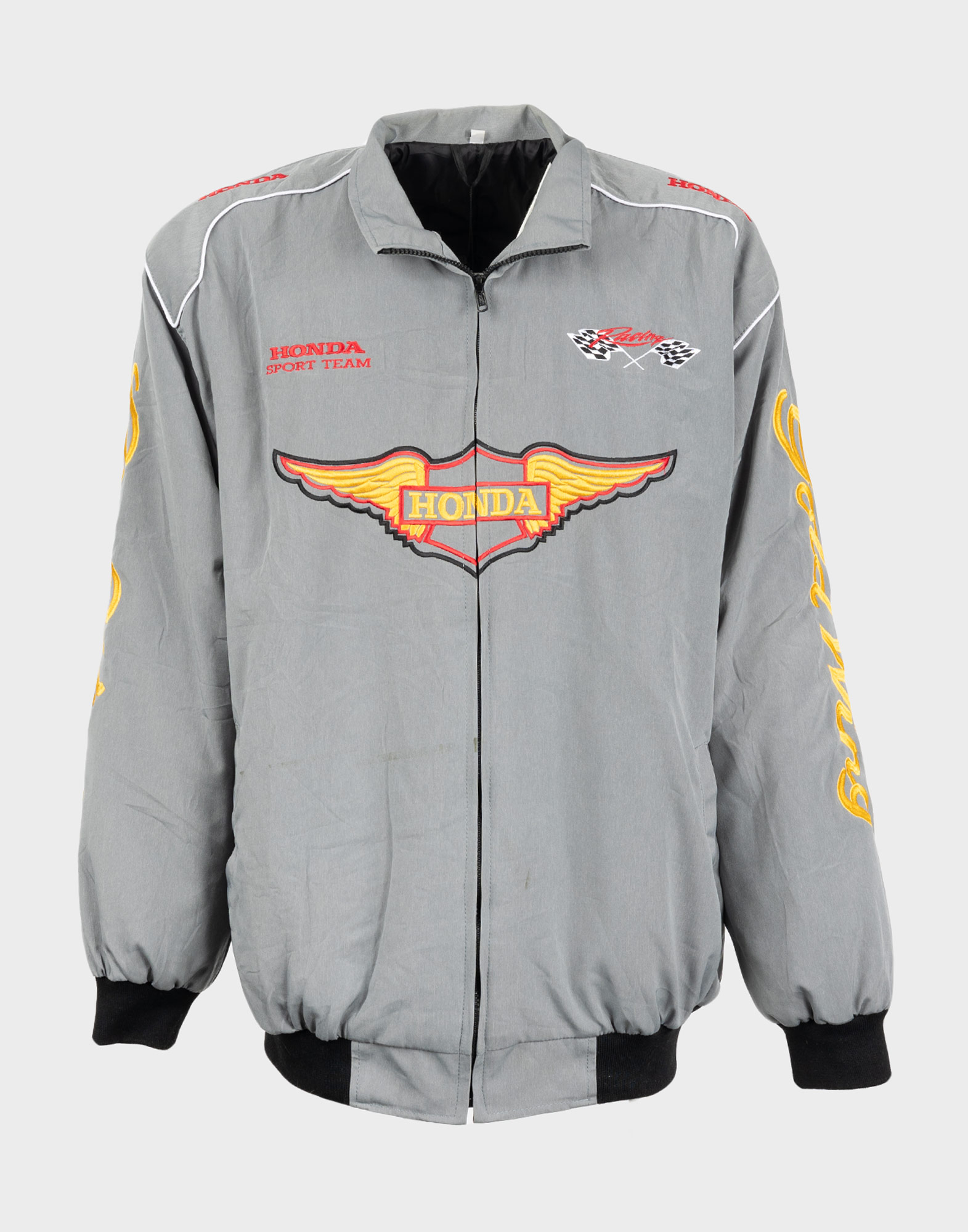 giubbotto racing grigio da uomo
