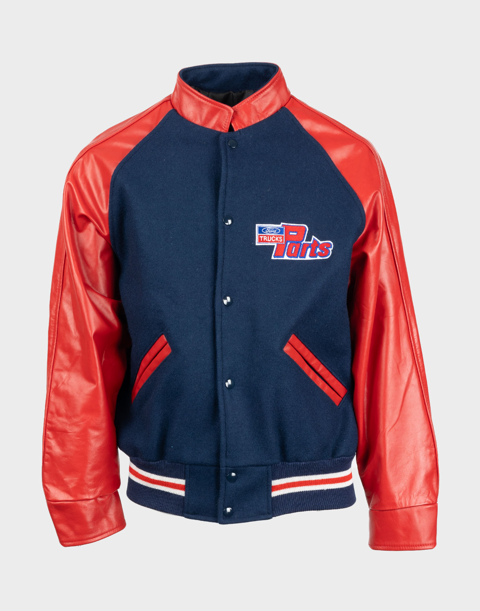 Giacca college con maniche in pelle da uomo