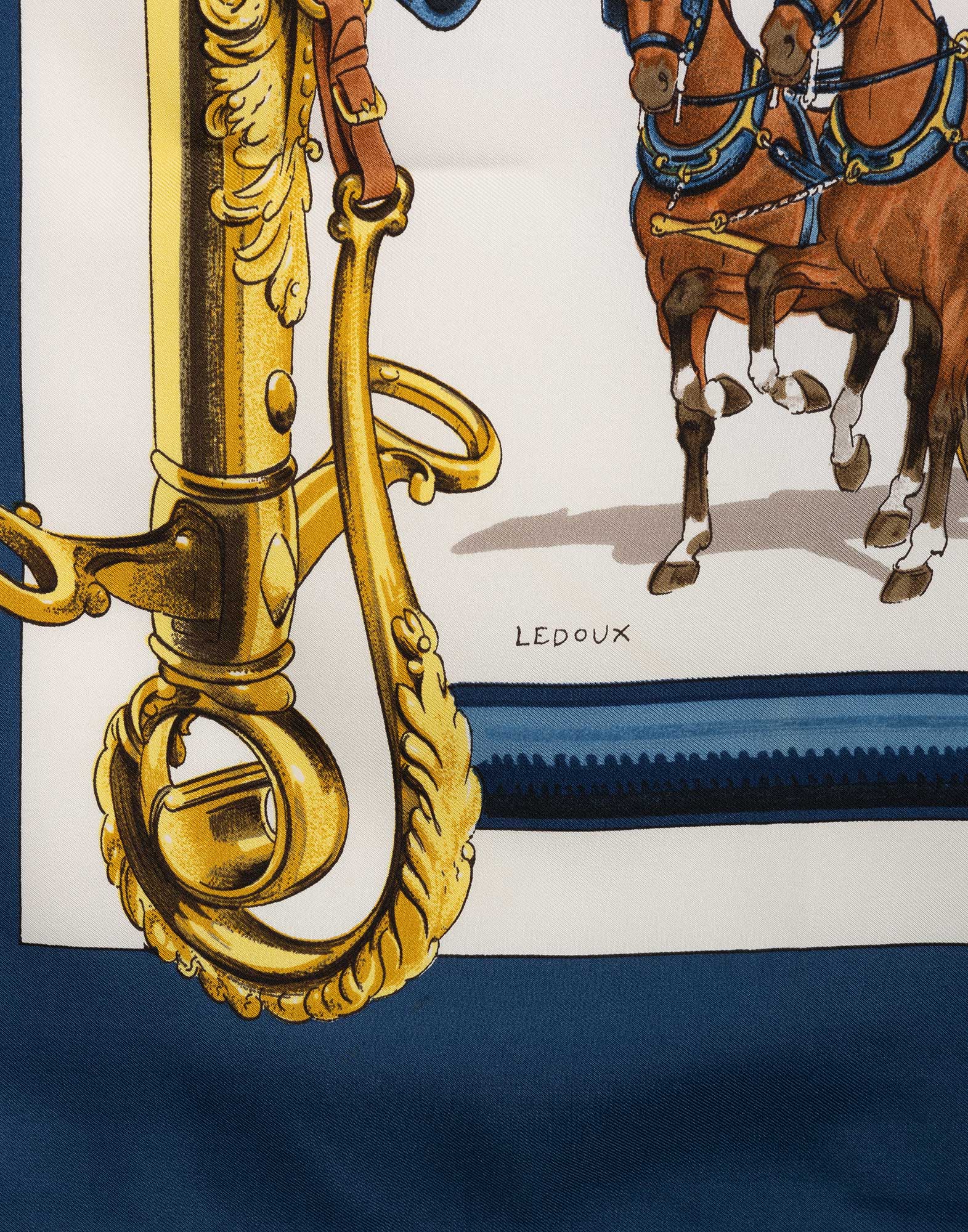 Hermes - Foulard blu 'Equipages' in seta - immagine 5