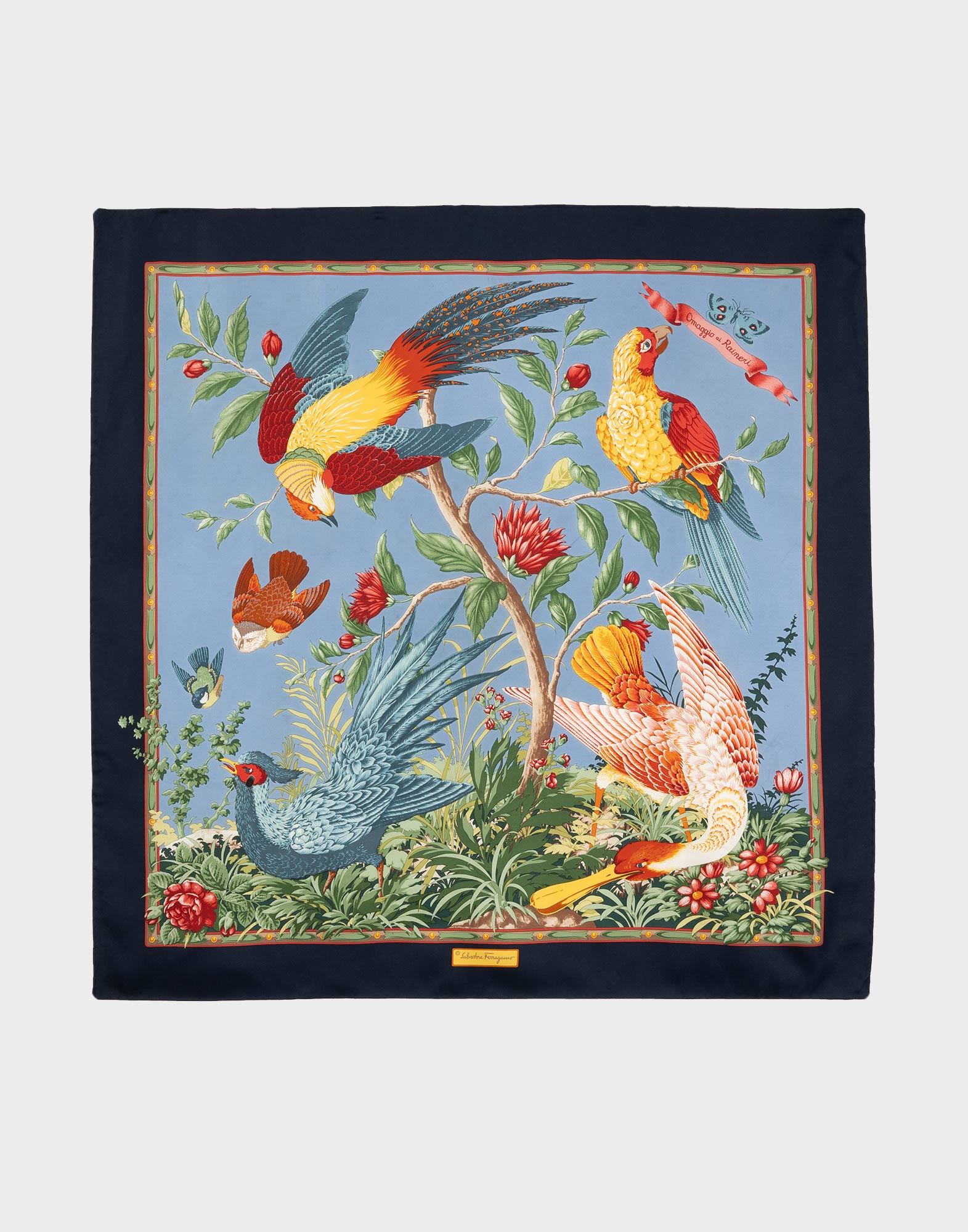 Salvatore Ferragamo - Foulard 'Le Perroquets Parrots' anni '90
