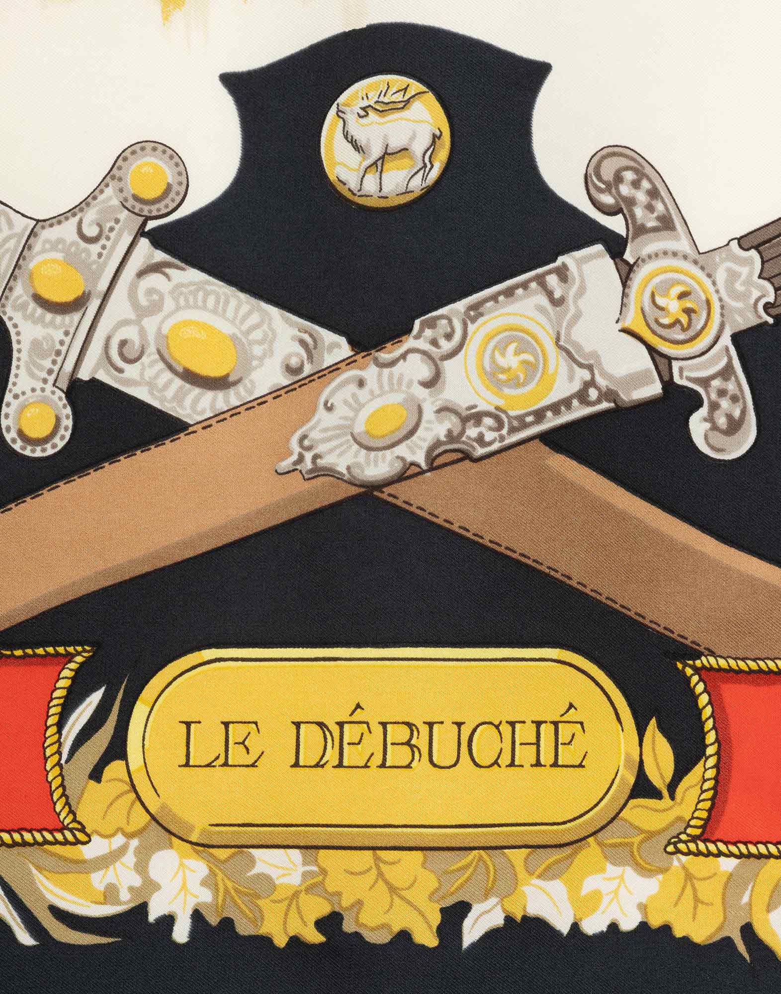 Hermes - Foulard 'Le Debuche' anni '80 nero - immagine 2