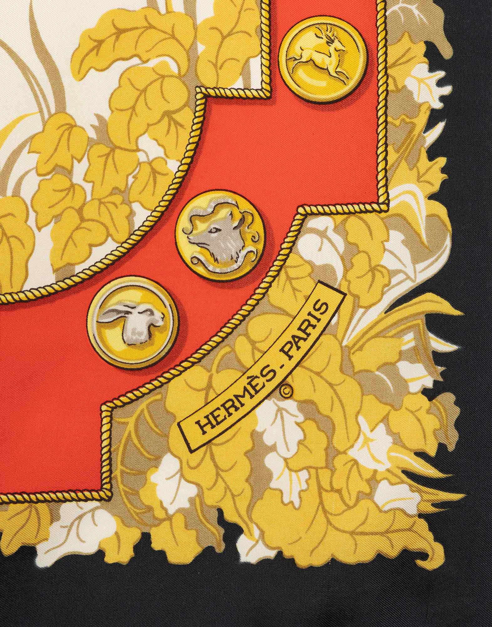 Hermes - Foulard 'Le Debuche' anni '80 nero - immagine 3