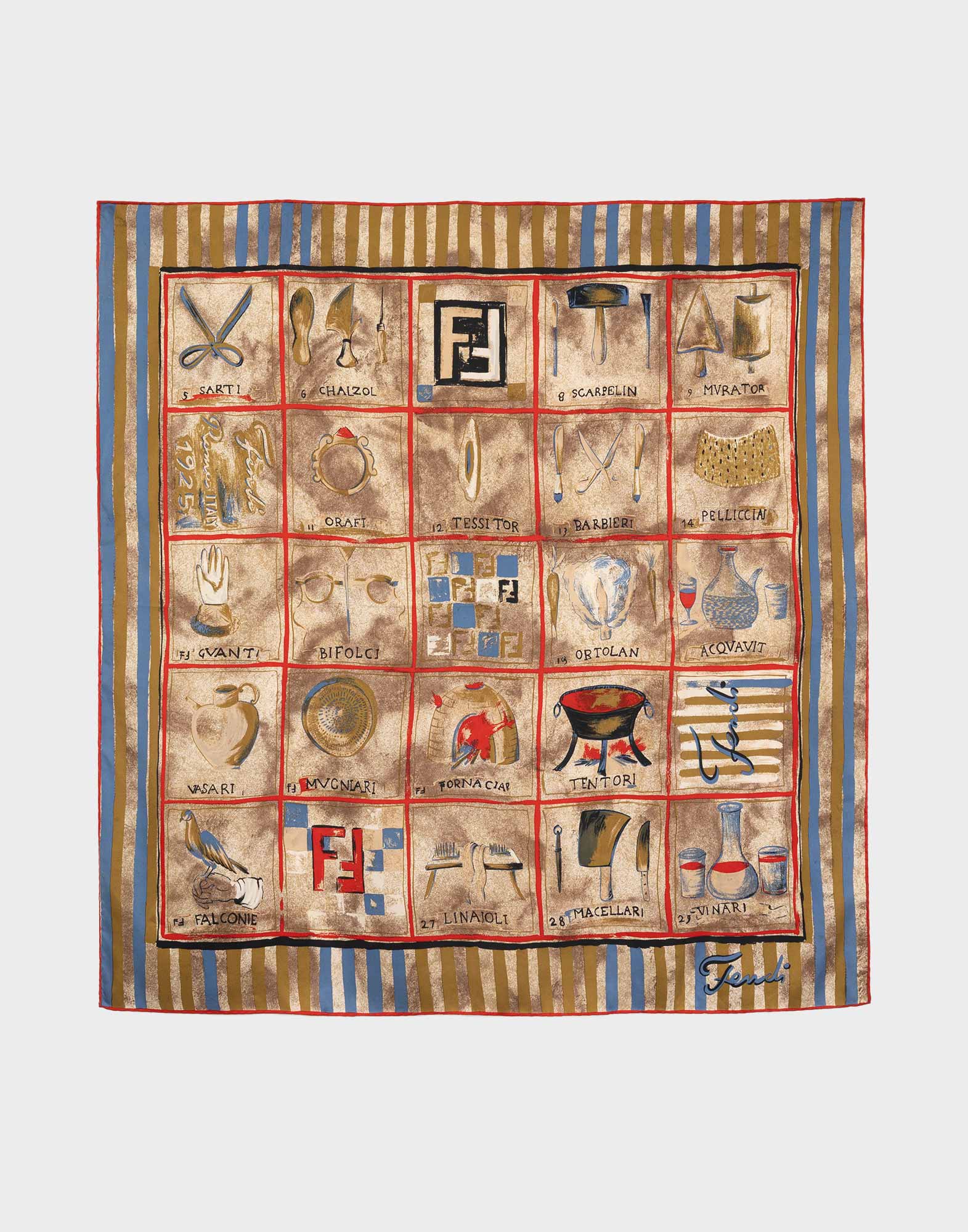 Fendi - 90s 'Mestieri' scarf