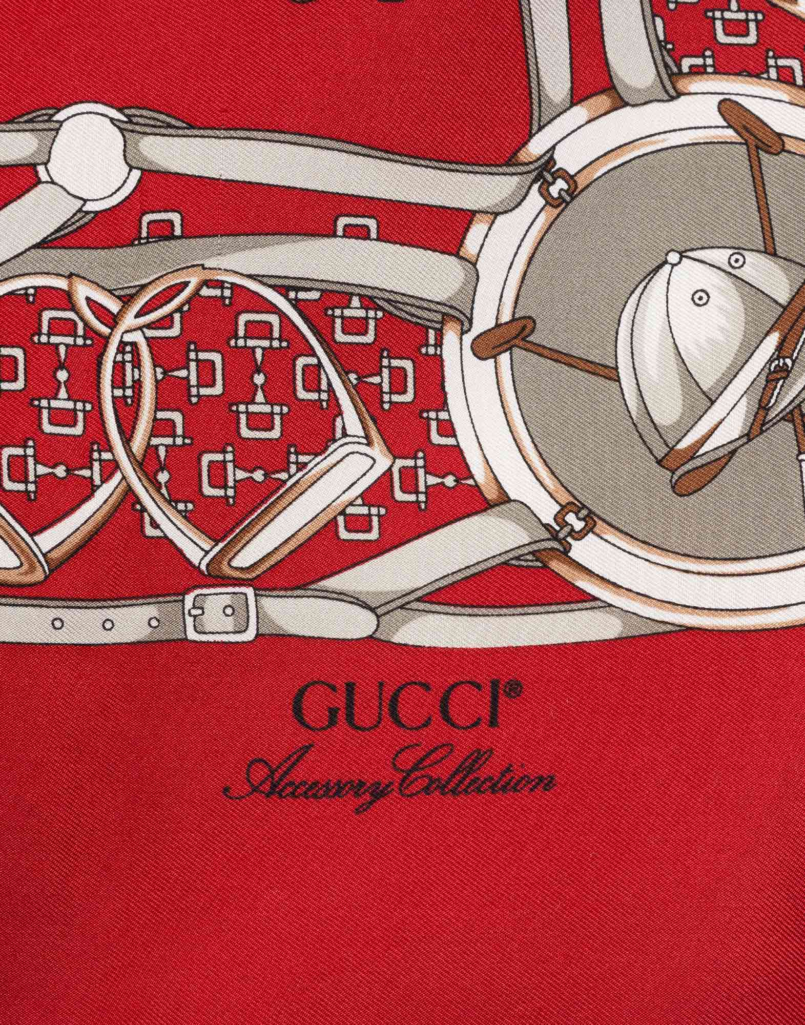 Gucci - 90s Equestrian red scarf - Image 2