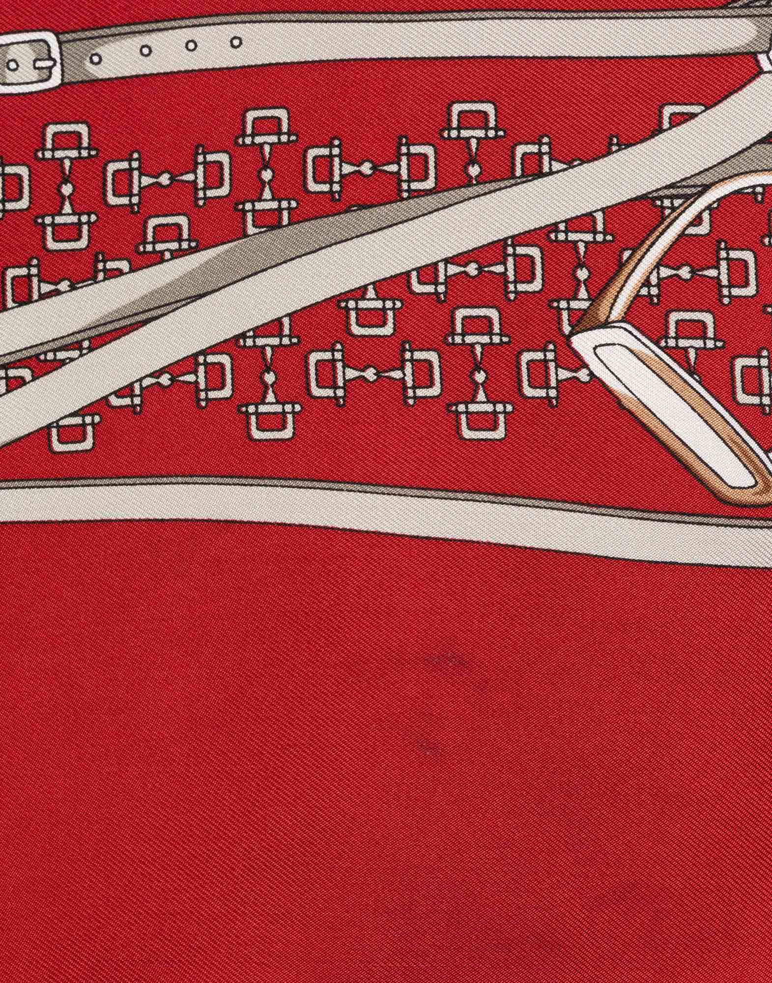 Gucci - 90s Equestrian red scarf - Image 3