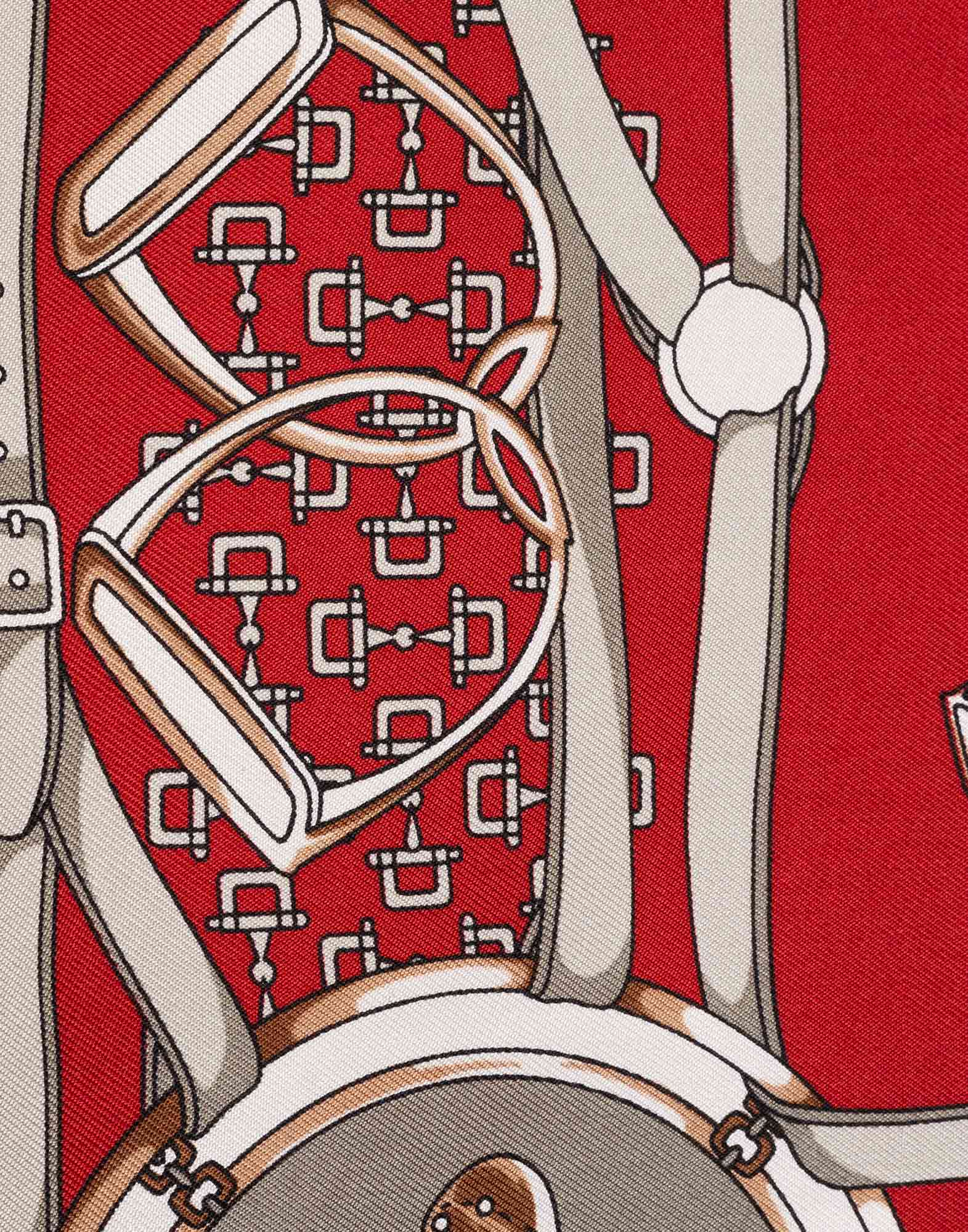 Gucci - 90s Equestrian red scarf - Image 4