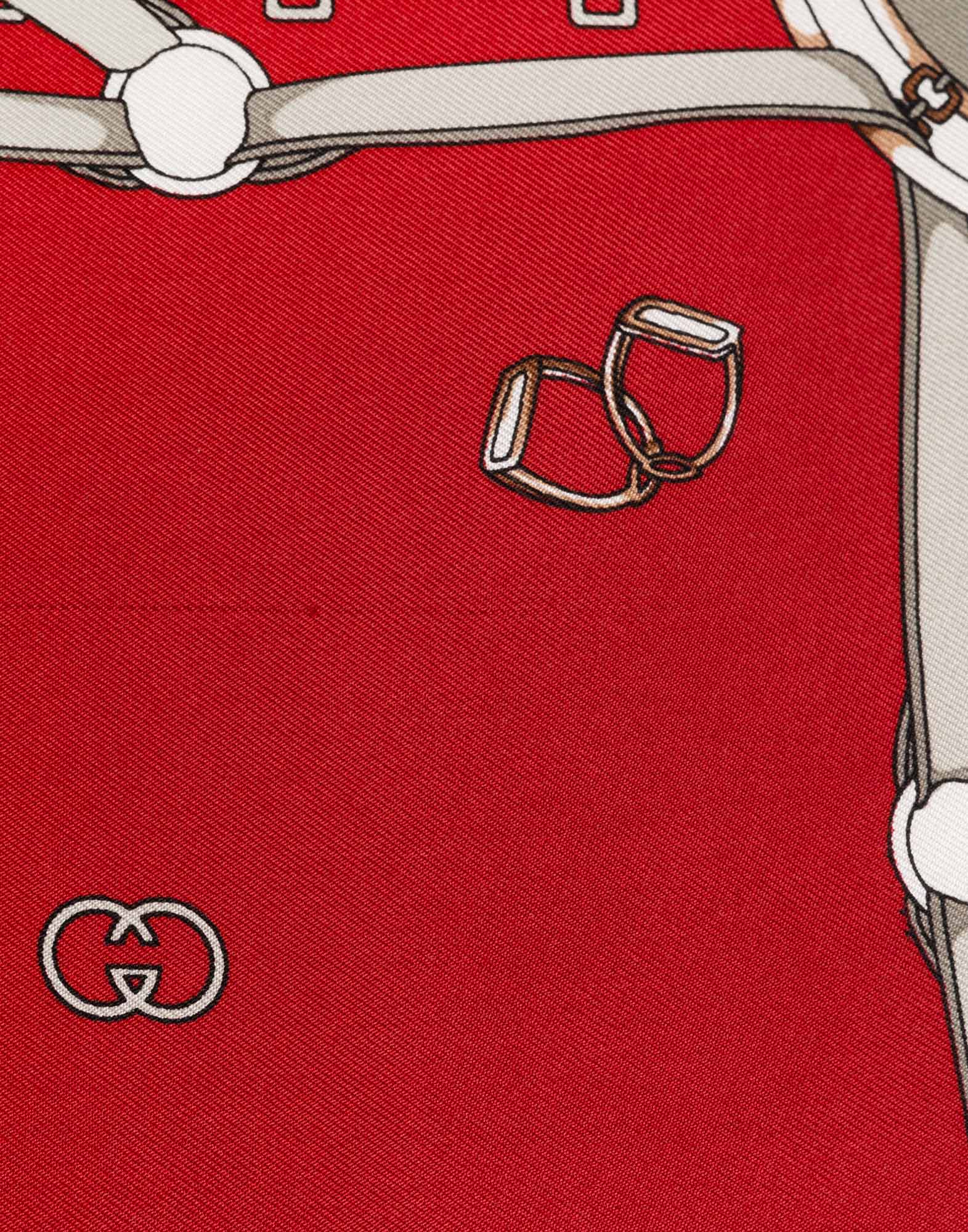 Gucci - 90s Equestrian red scarf - Image 6