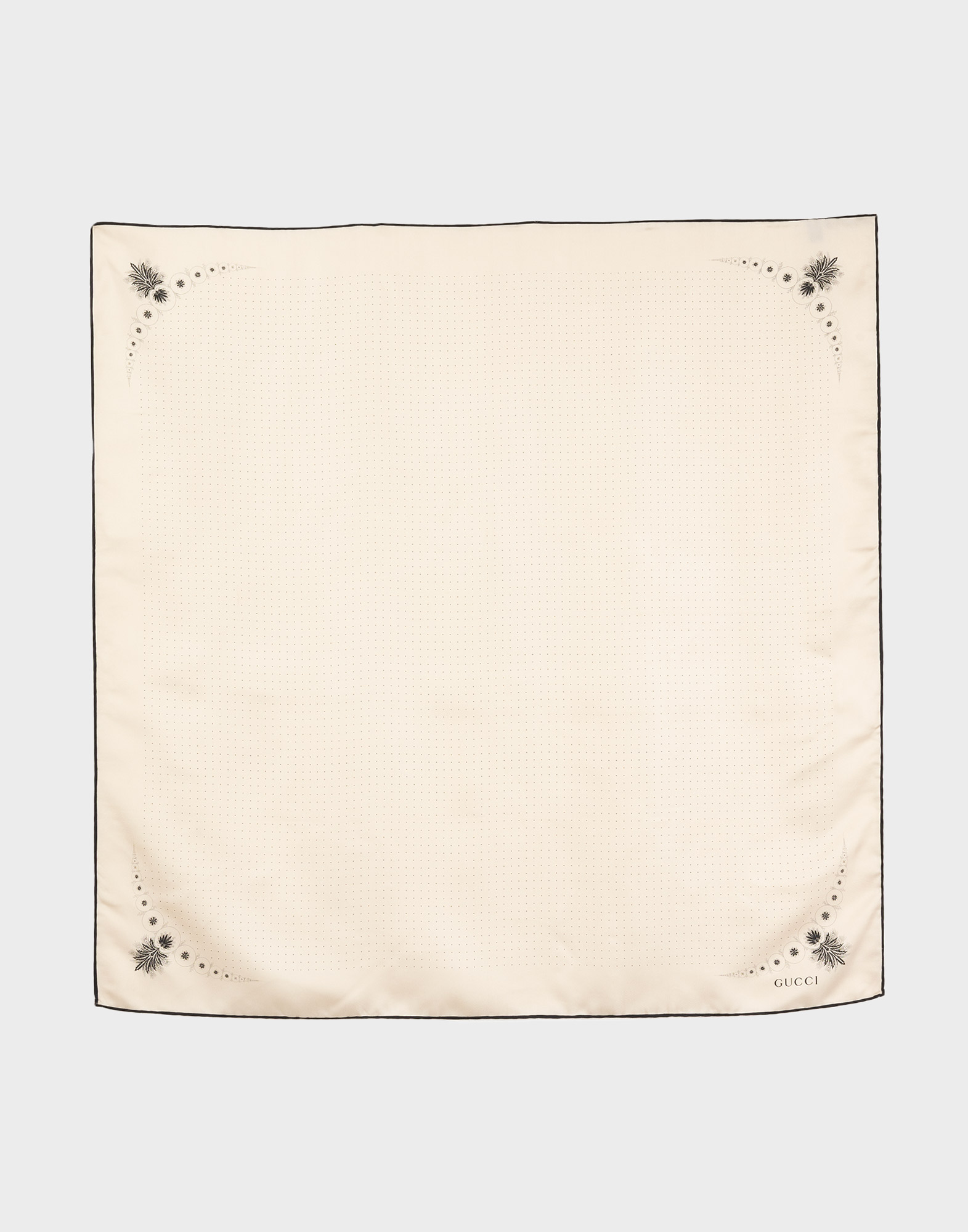 Gucci - Foulard beige con fantasia a pois