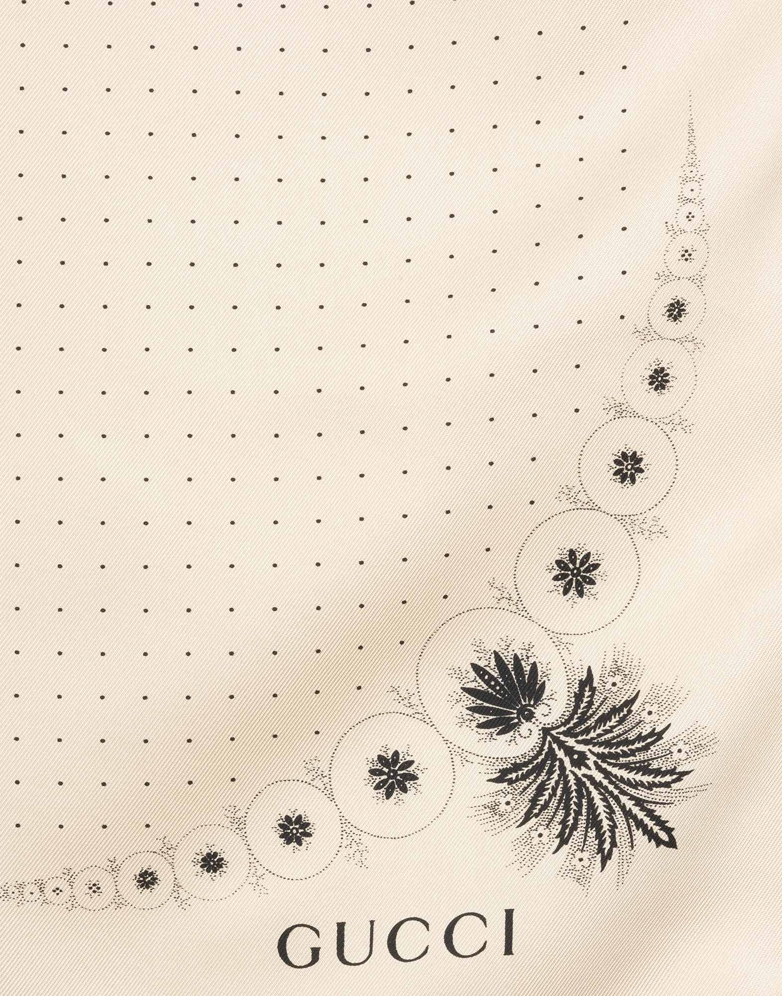 Gucci - Foulard beige con fantasia a pois - immagine 2