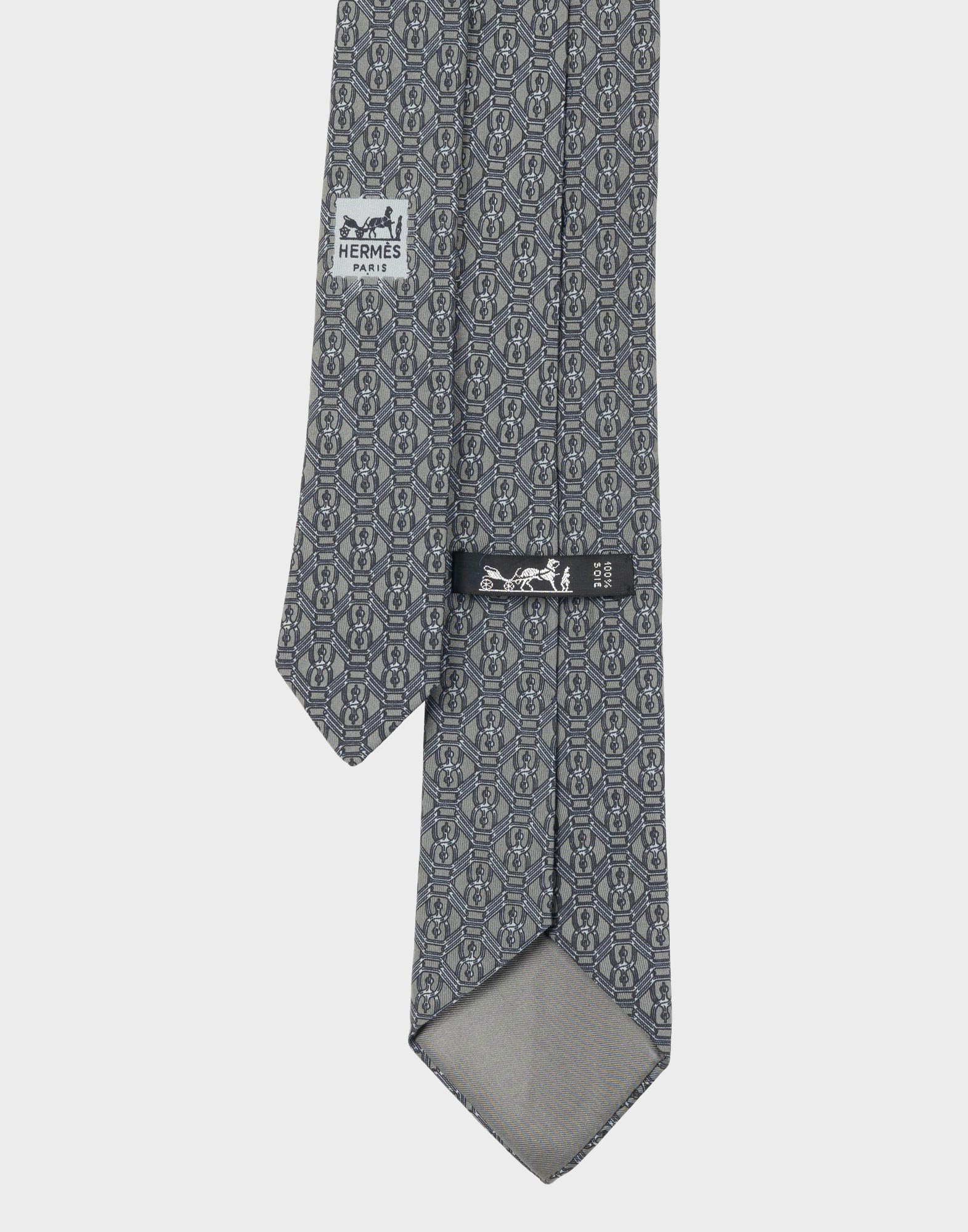 Hermes - Tie with clasp pattern - Image 3
