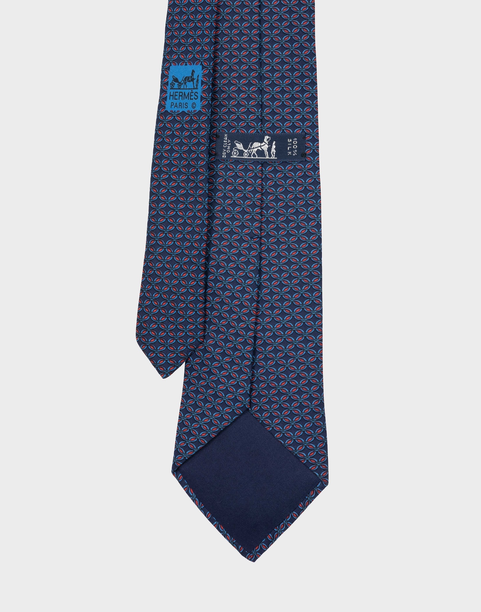 Hermes - Blue and red geometric pattern tie - Image 3