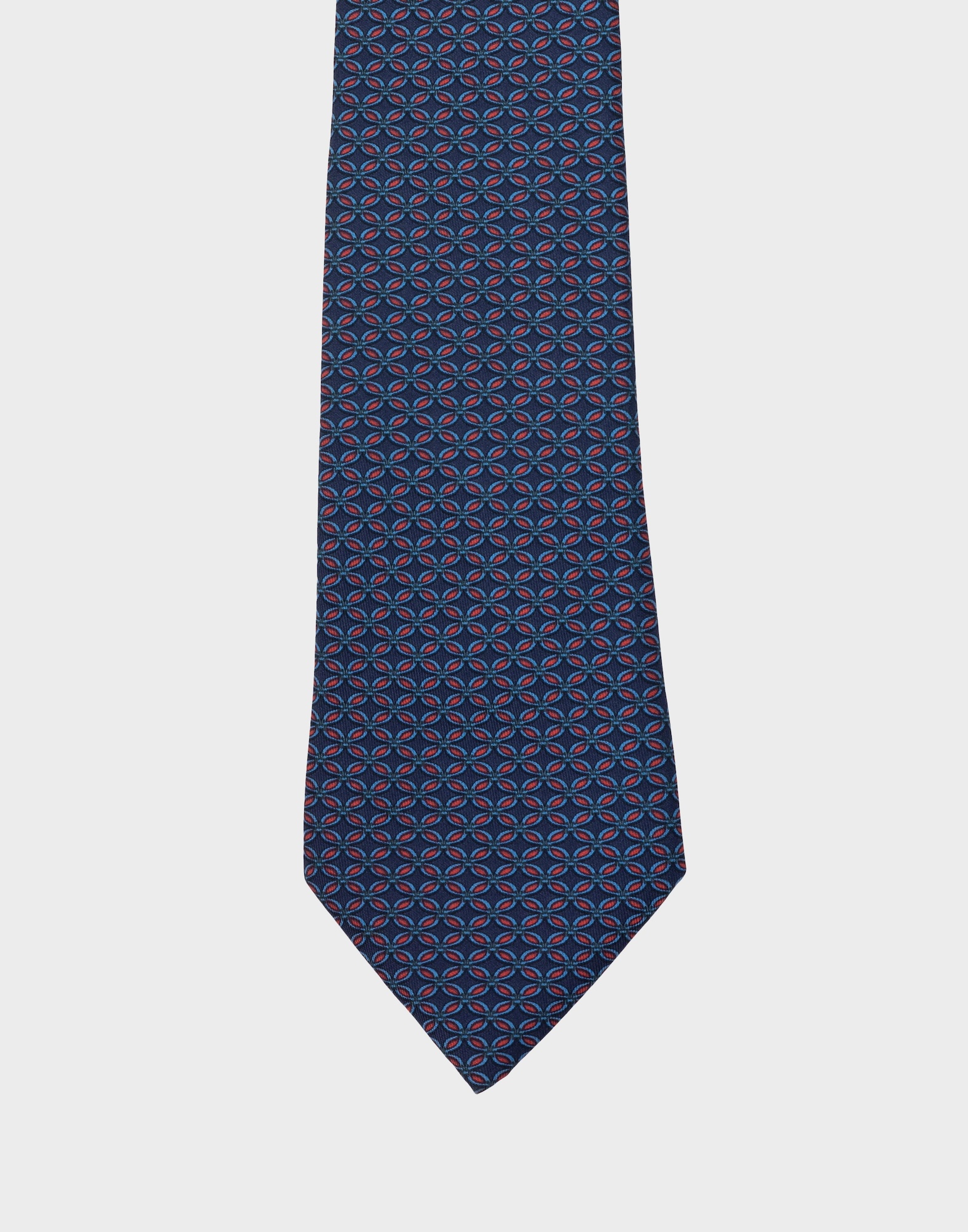 Hermes - Blue and red geometric pattern tie