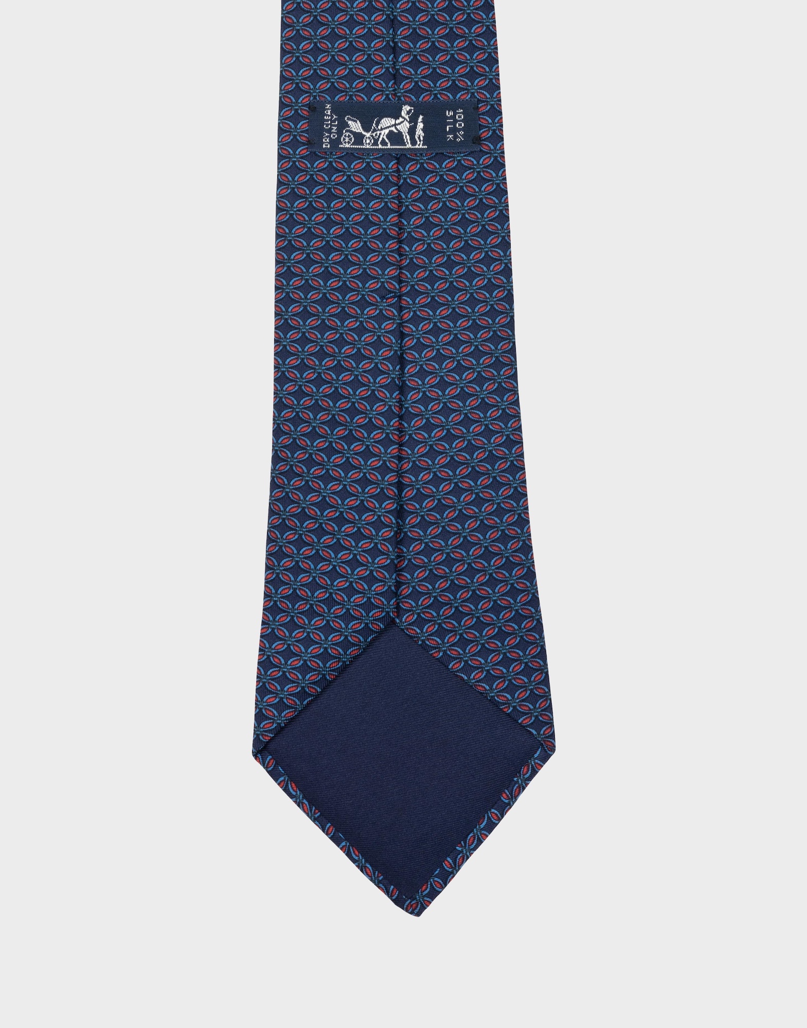 Hermes - Blue and red geometric pattern tie - Image 4
