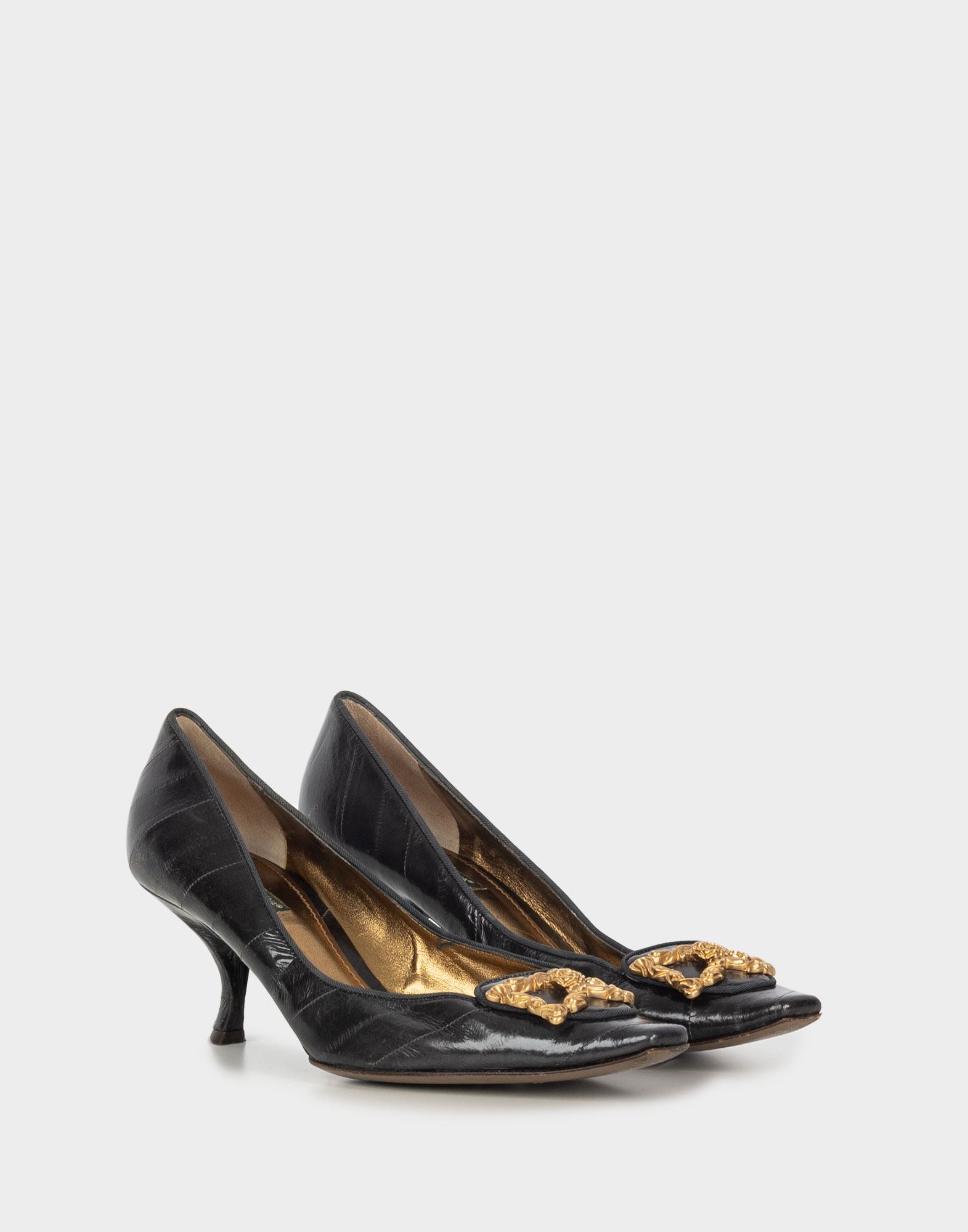 Dolce e Gabbana - Decollete neri in pelle - immagine 2