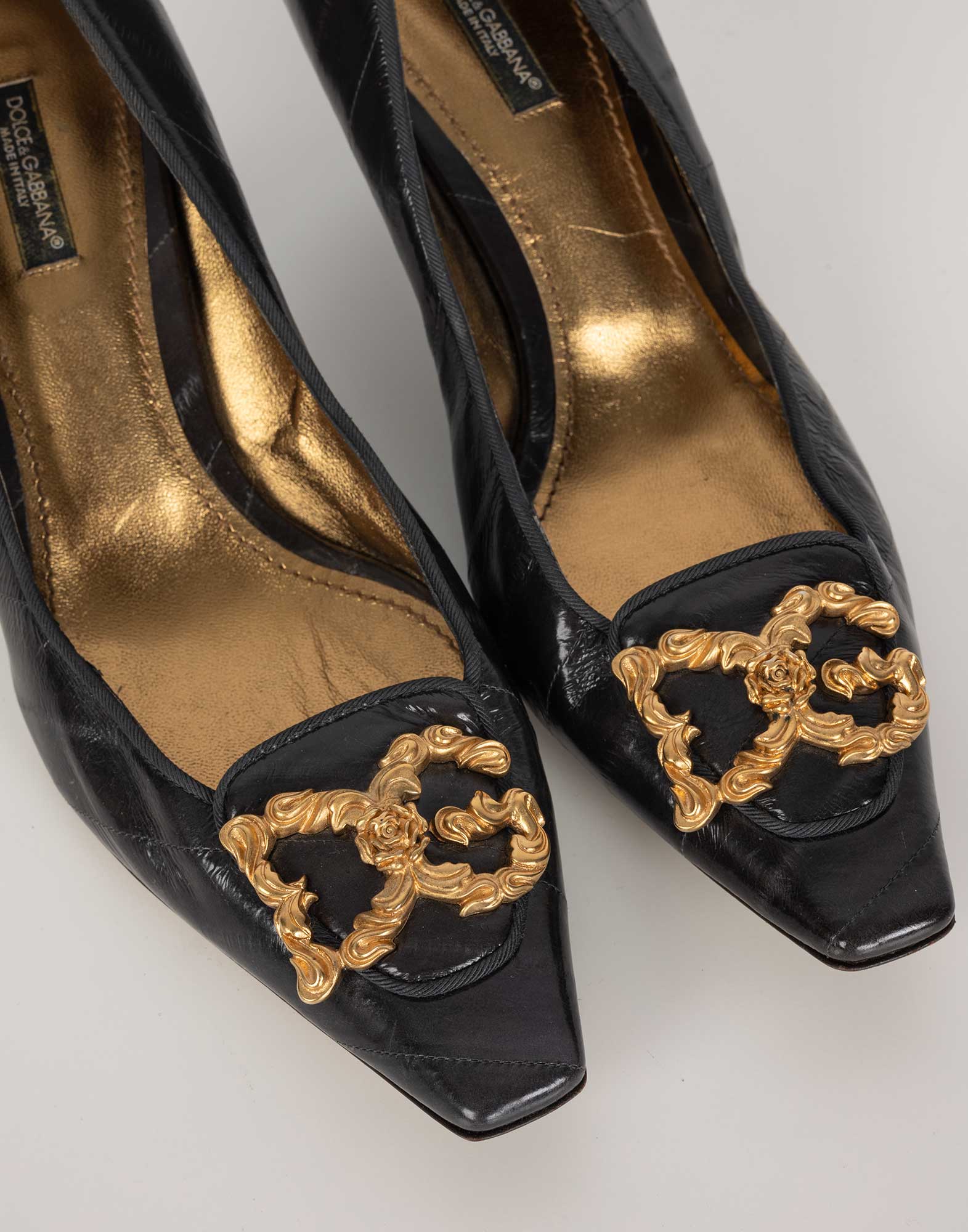 Dolce e Gabbana - Decollete neri in pelle - immagine 5