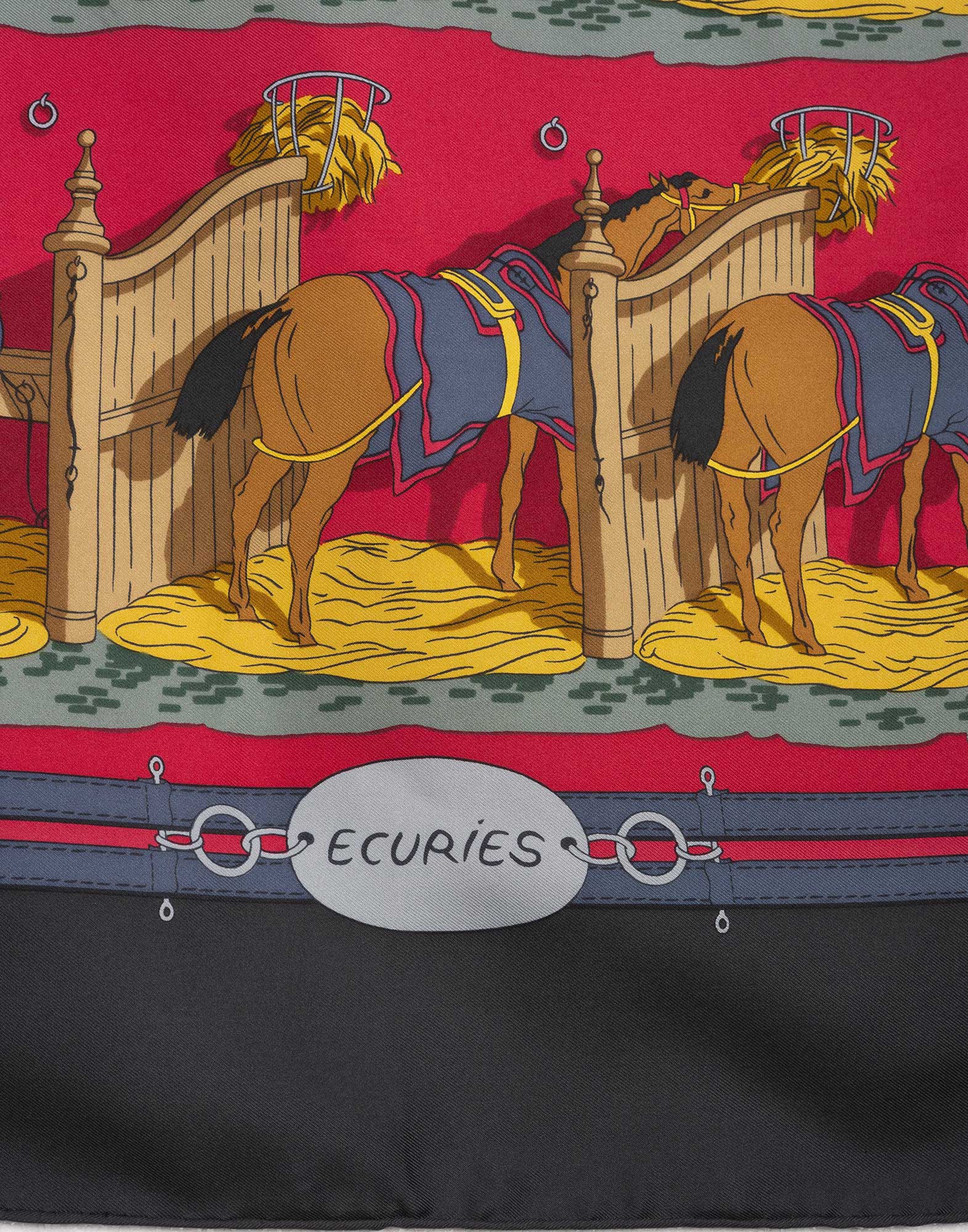 Hermes - 'Ecuries' 80s silk scarf - Image 2