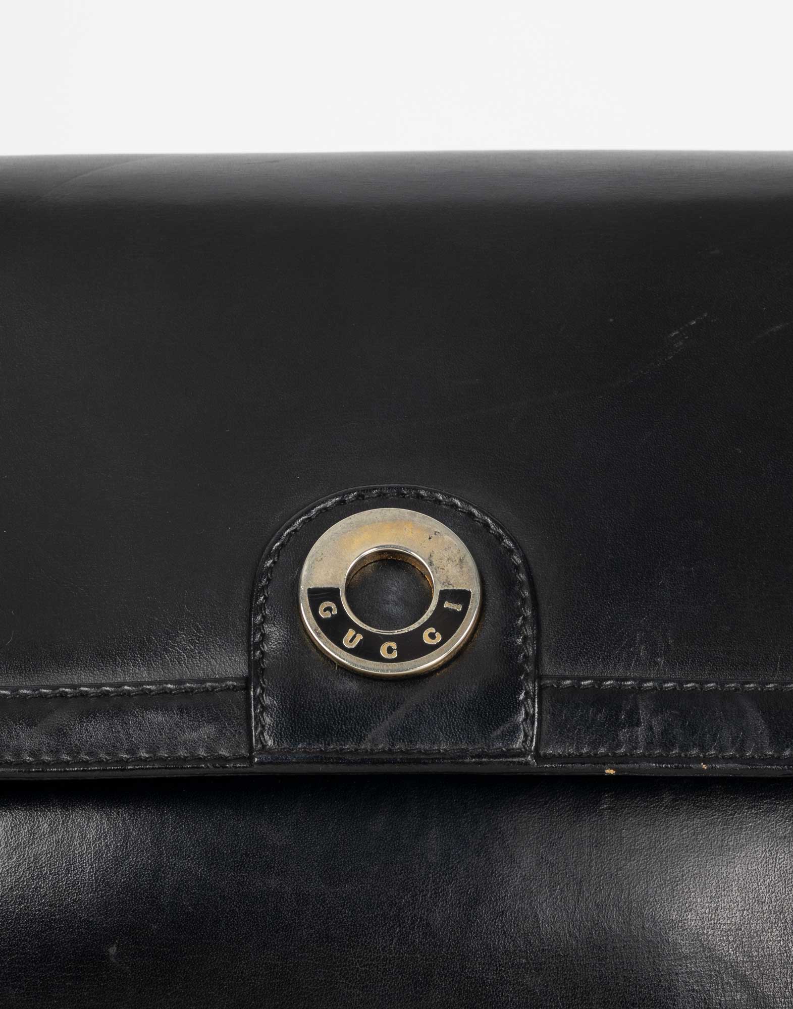 Gucci - Borsa nera a cartella anni '80 - immagine 8