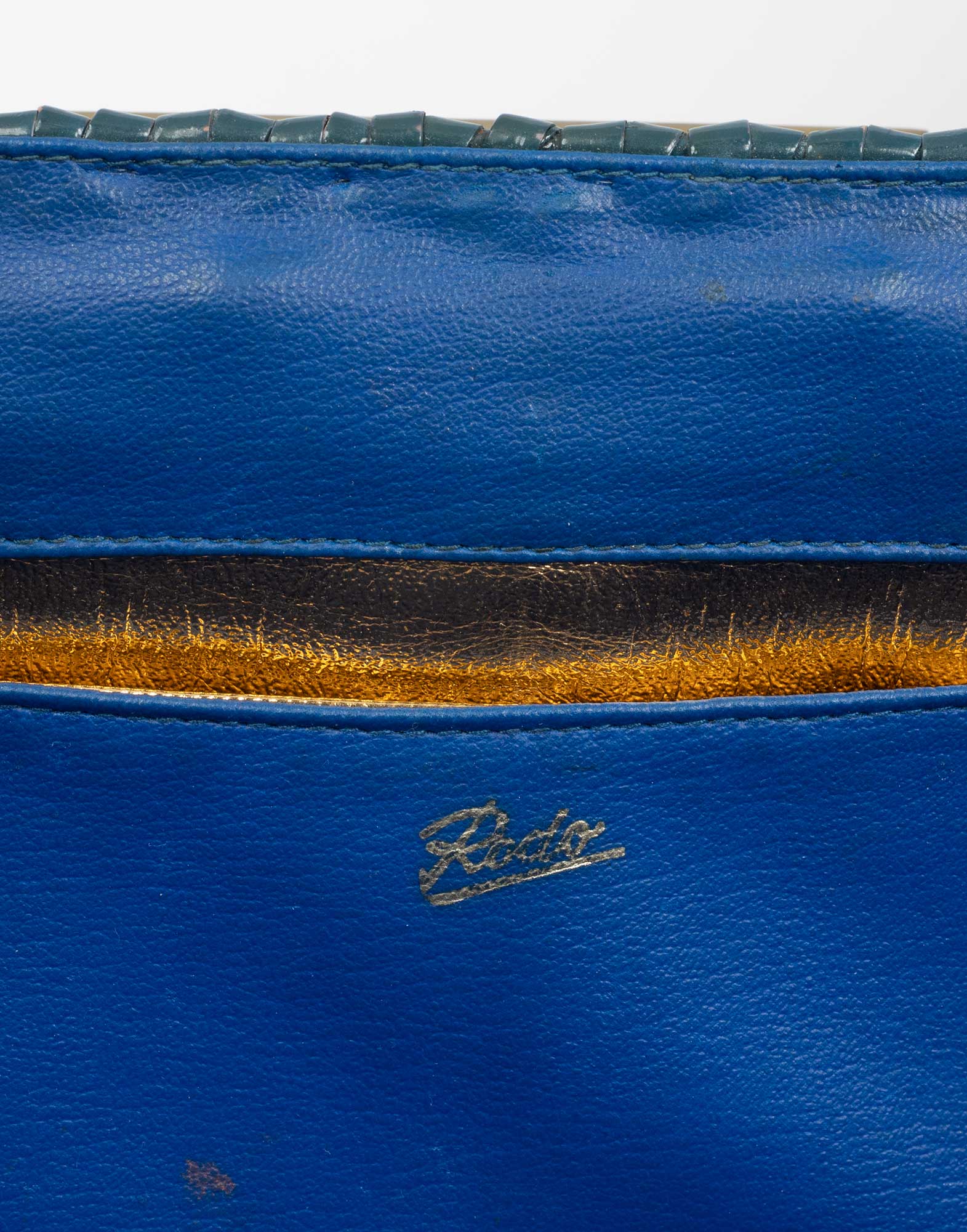 Rodo - Blue 80s wicker bag - Image 9