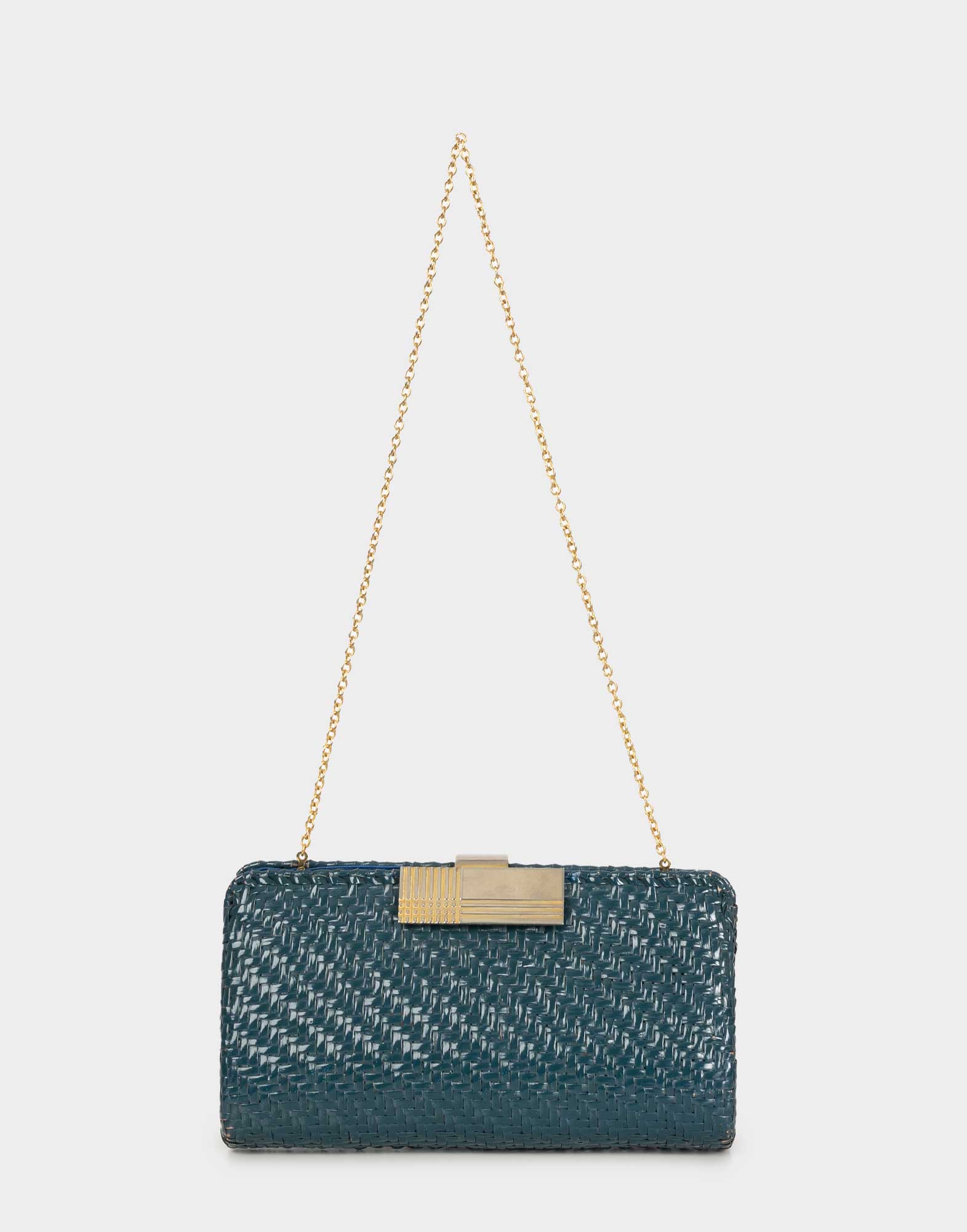 Rodo - Blue 80s wicker bag - Image 2