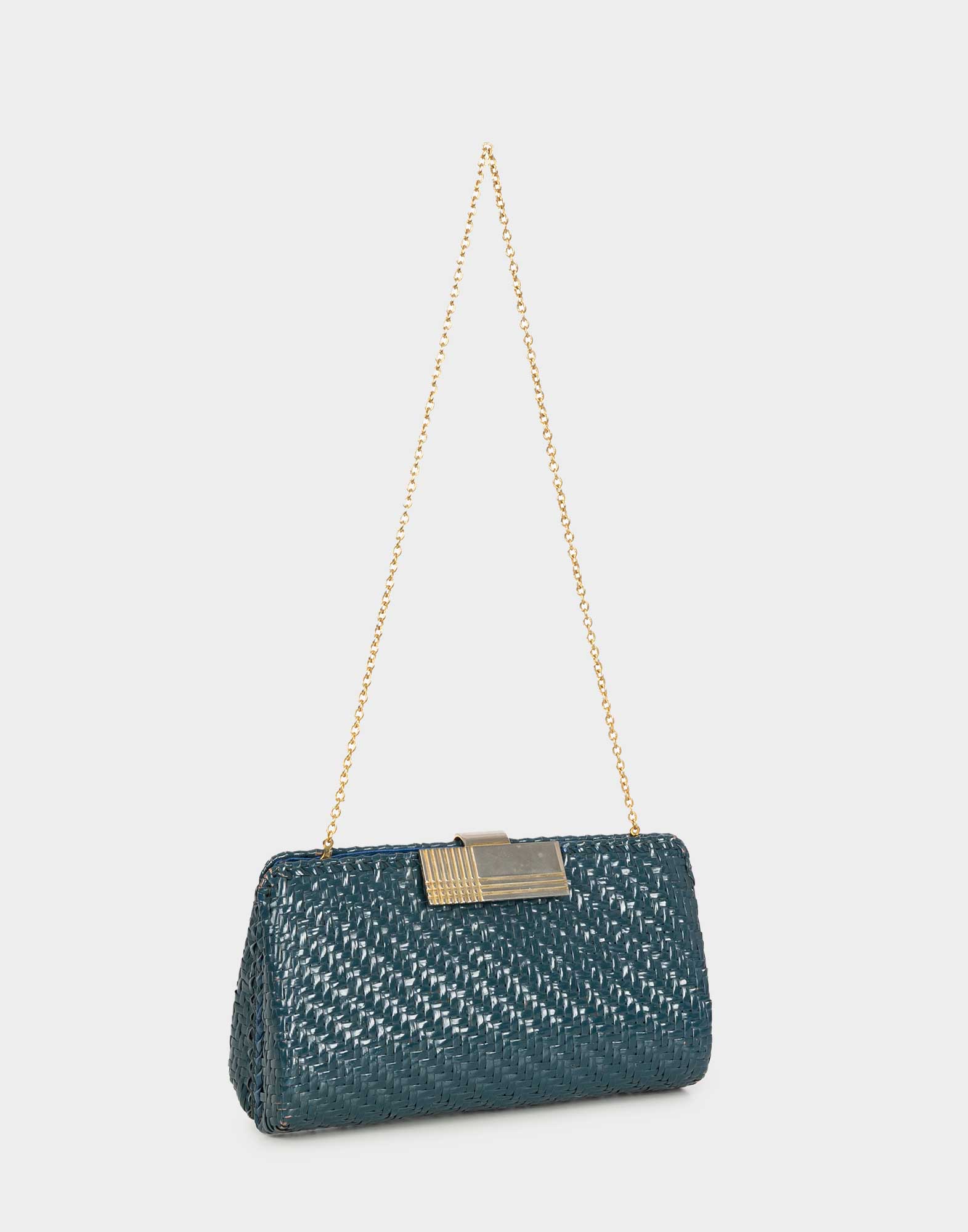 Rodo - Blue 80s wicker bag - Image 4
