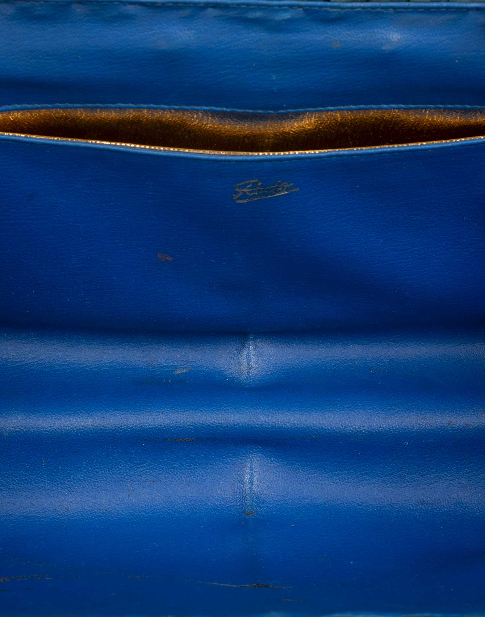 Rodo - Blue 80s wicker bag - Image 10