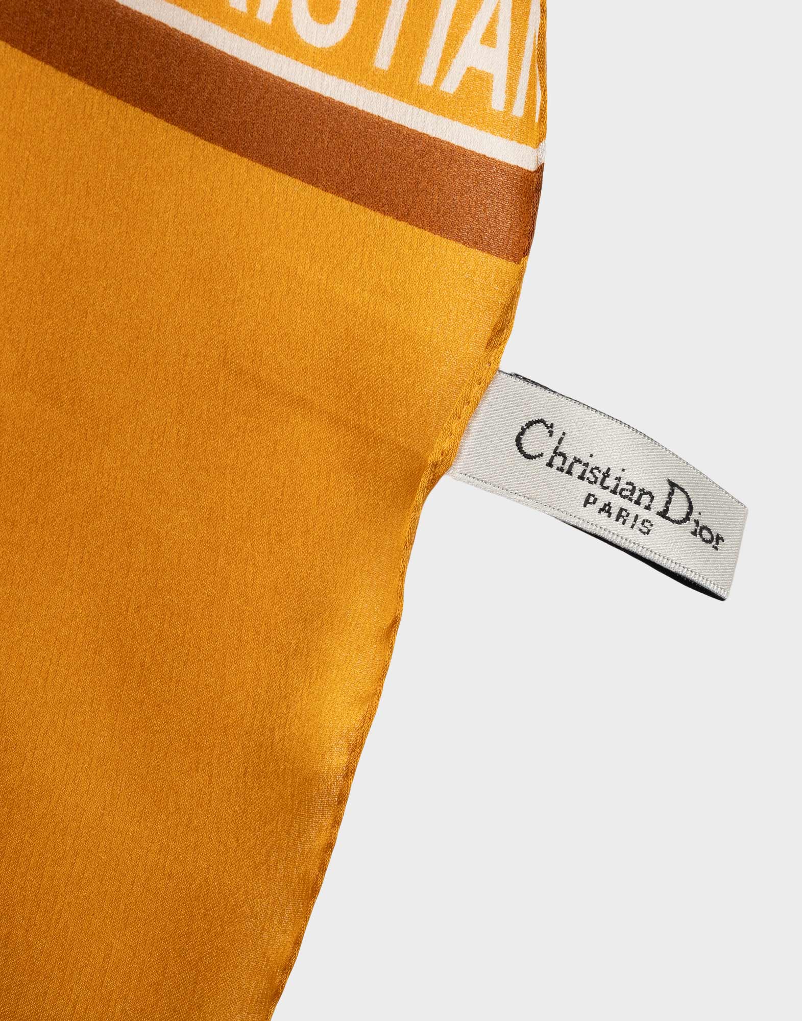 Christian Dior - Sciarpa in seta avorio e ocra - immagine 4