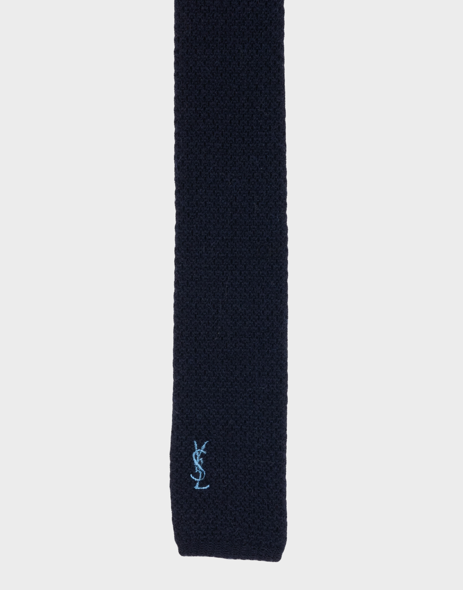 Yves Saint Laurent - Cravatta blu in lana anni '80