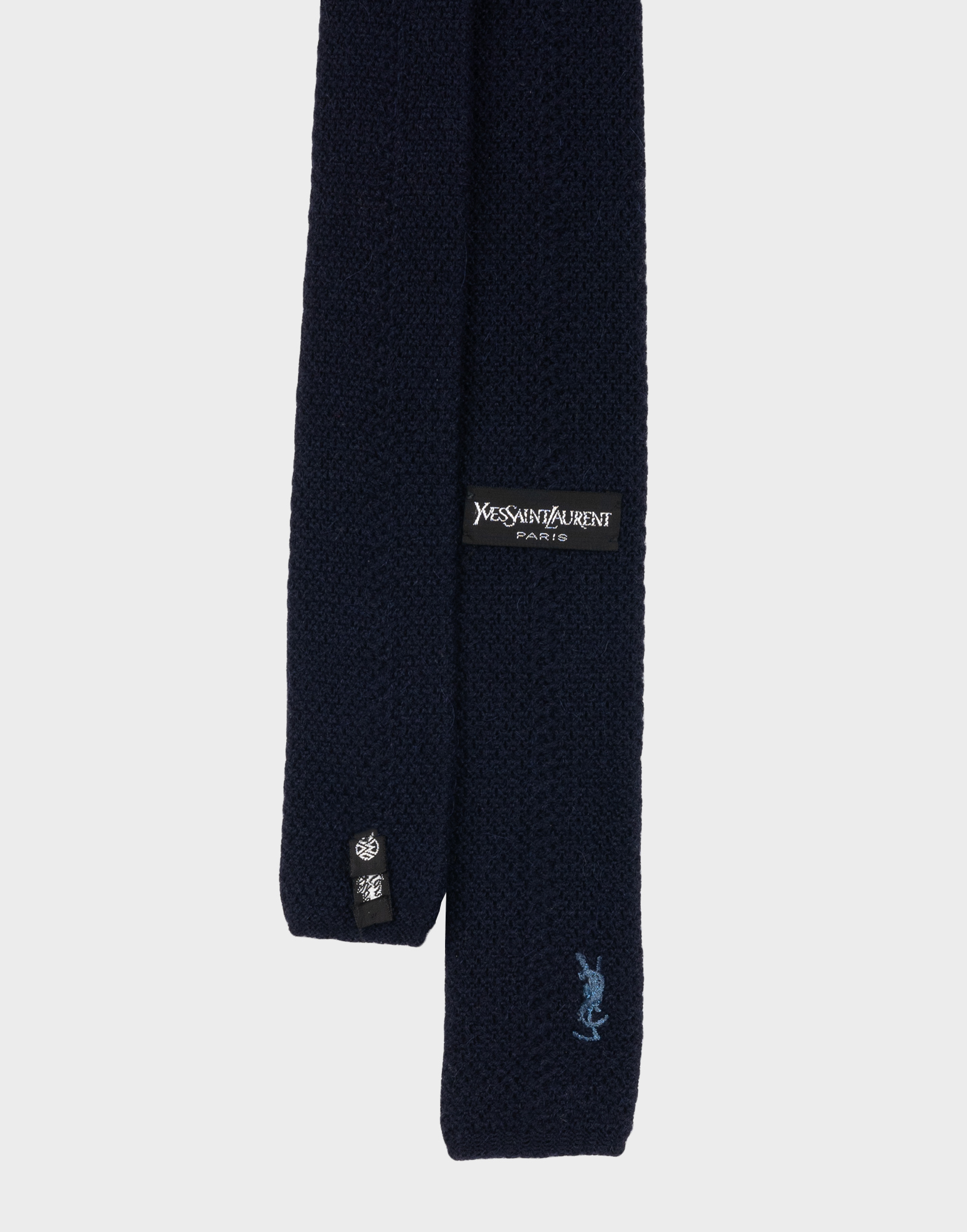 Yves Saint Laurent - Cravatta blu in lana anni '80 - immagine 3