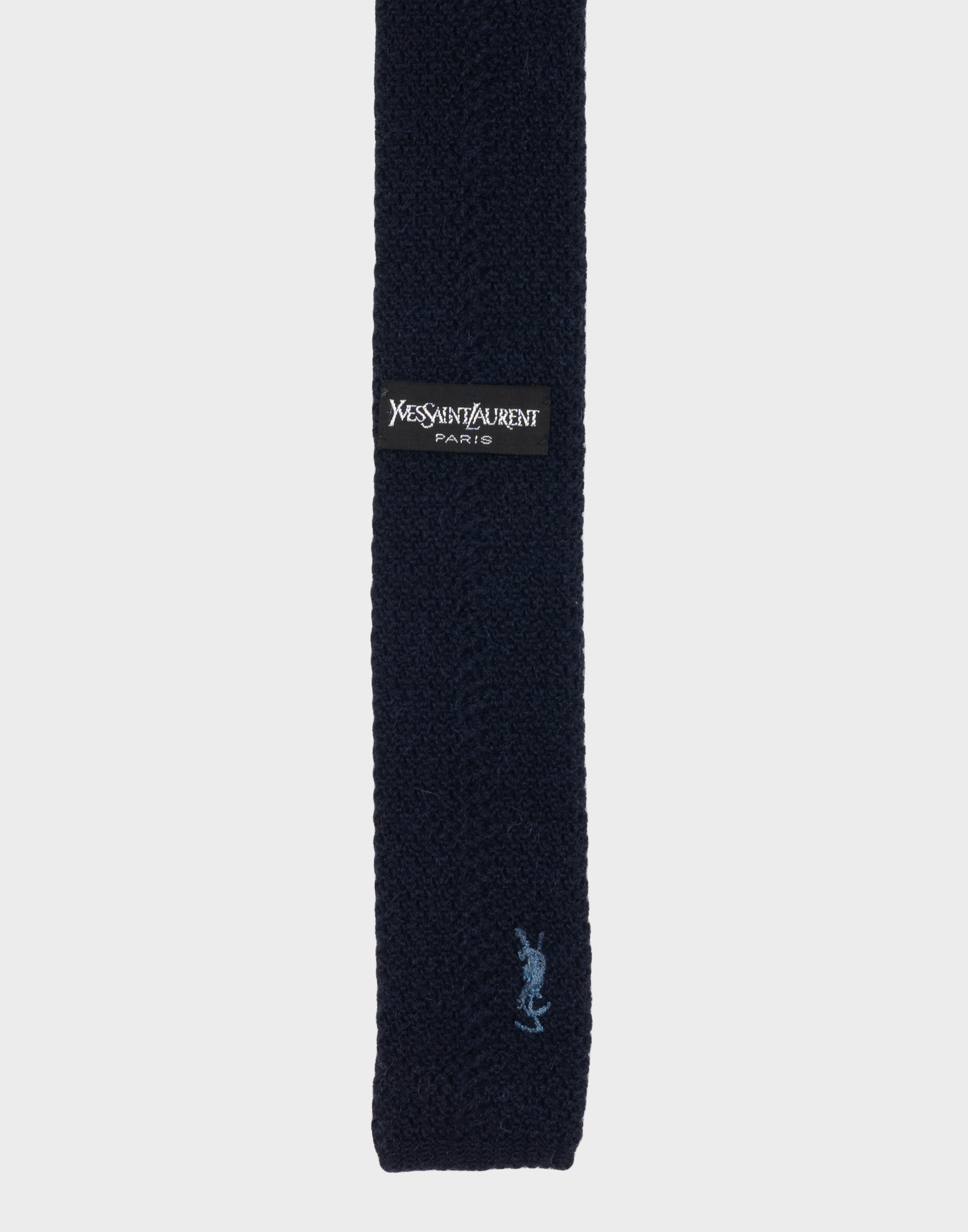 Yves Saint Laurent - Cravatta blu in lana anni '80 - immagine 4
