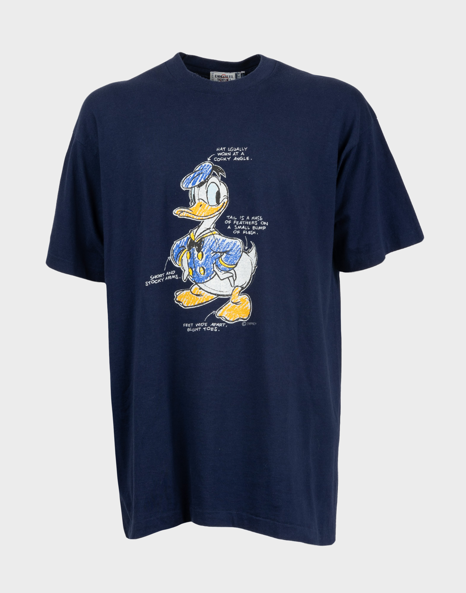 t-shirt blu con stampa di paperino