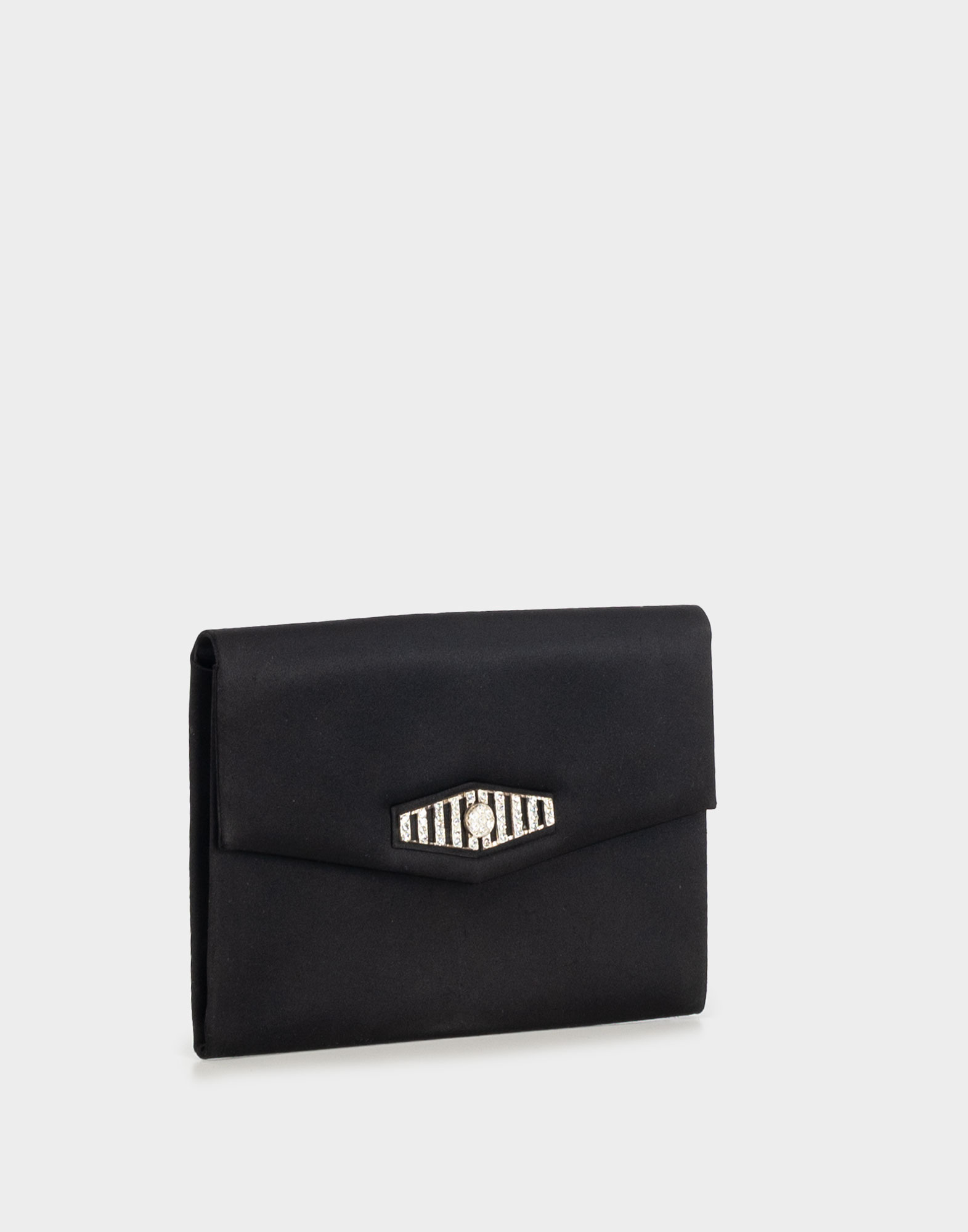Christian Dior - Clutch nera in raso anni 70/80 - immagine 2