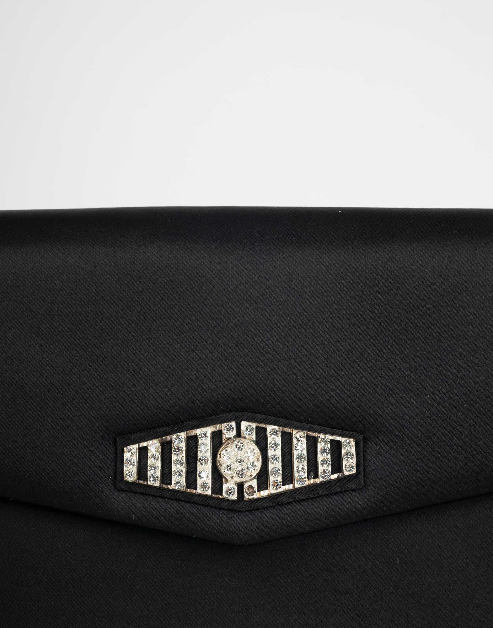 Christian Dior - Clutch nera in raso anni 70/80 - immagine 5