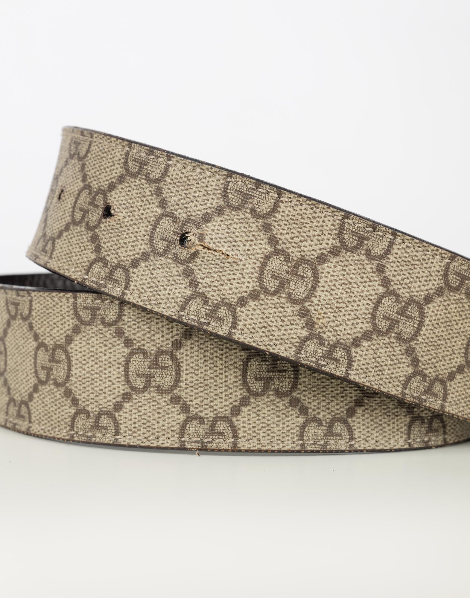 Gucci - Cintura in pelle beige con monogramma - immagine 3