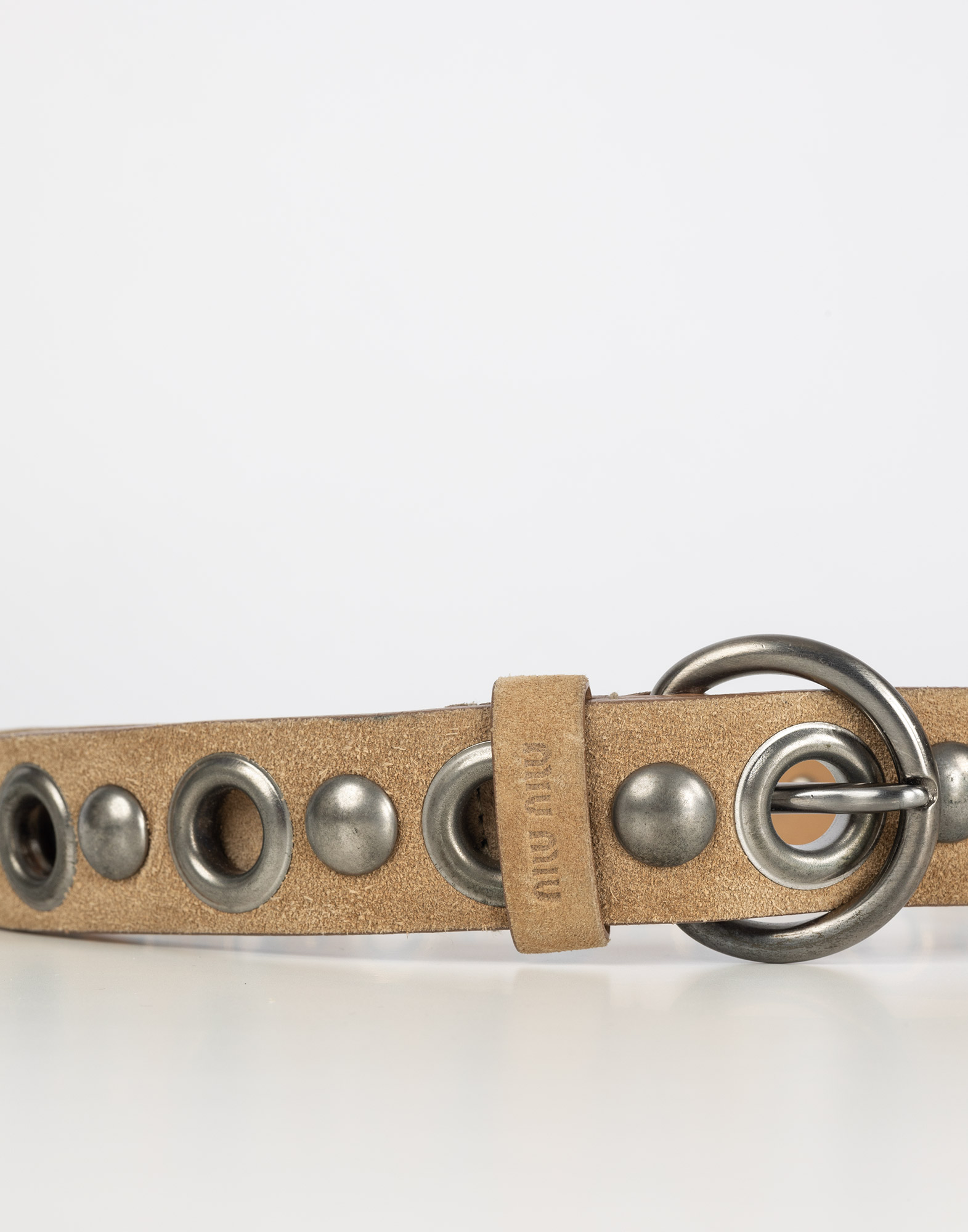 Miu Miu - Suede belt with studs - Image 2